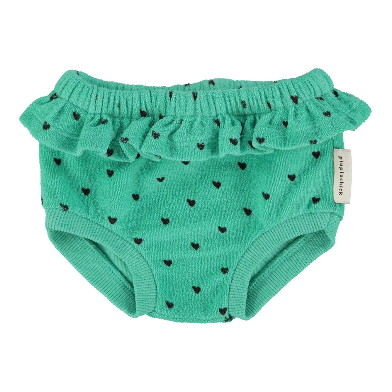 Piupiuchick Green/Black Hearts All Over High Waisted Shorties