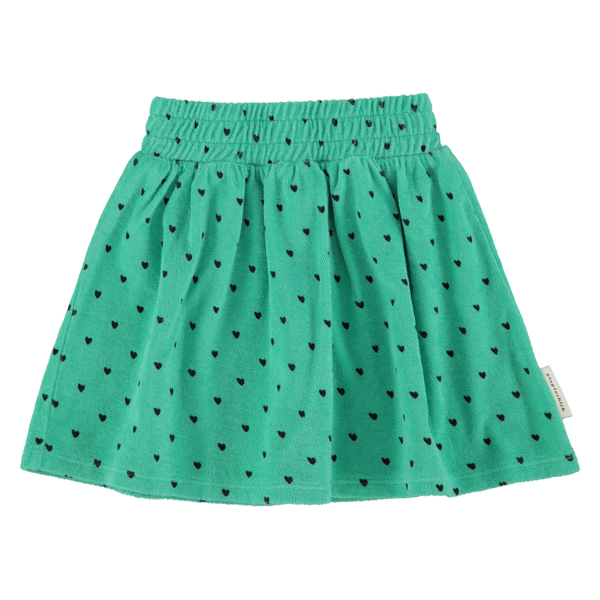Piupiuchick Green/Black Hearts All Over Skirt