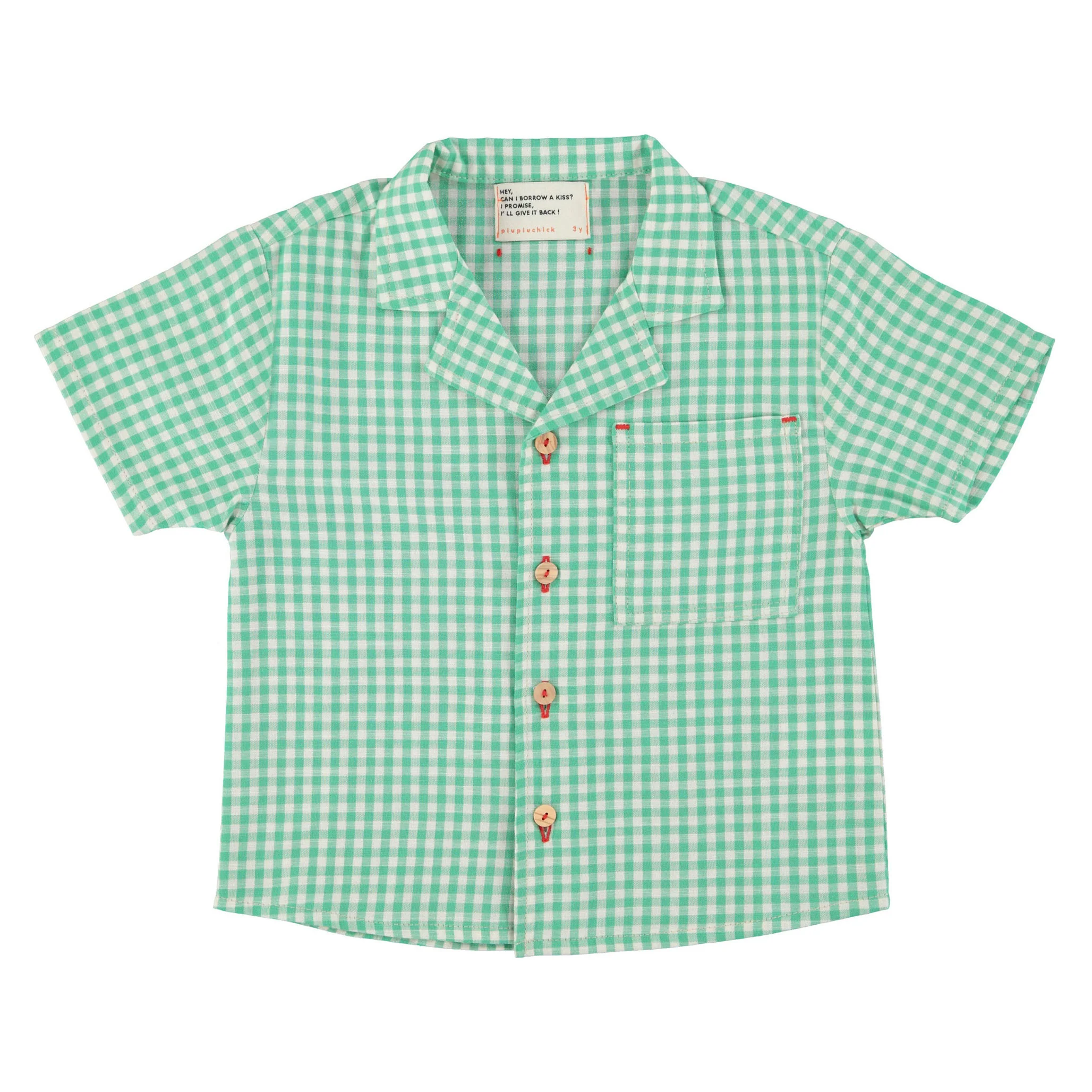 Piupiuchick Green/Ecru Checkered Hawaiian Shirt