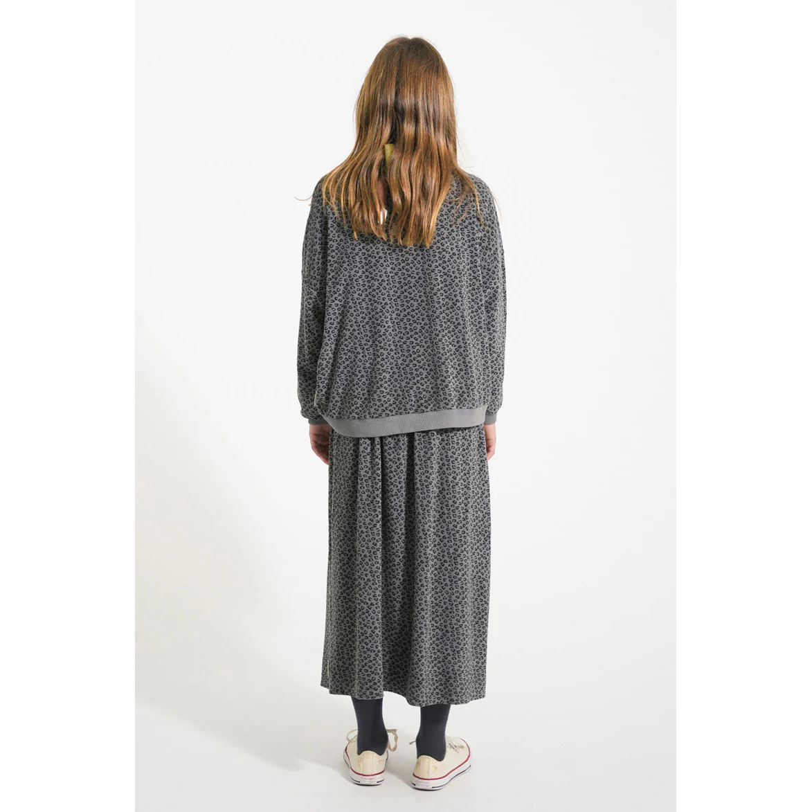 Piupiuchick Grey Animal Print Long Skirt - Image 4