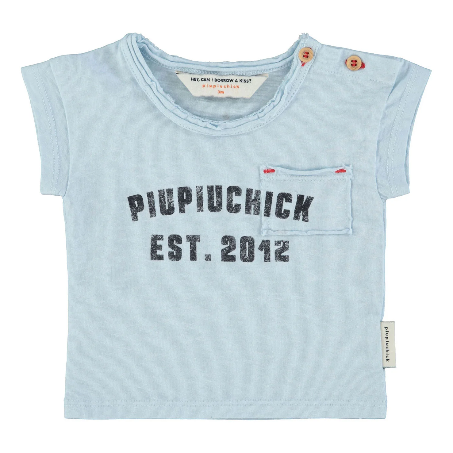Piupiuchick Light Blue "Piupiuchick" Print Baby T-Shirt