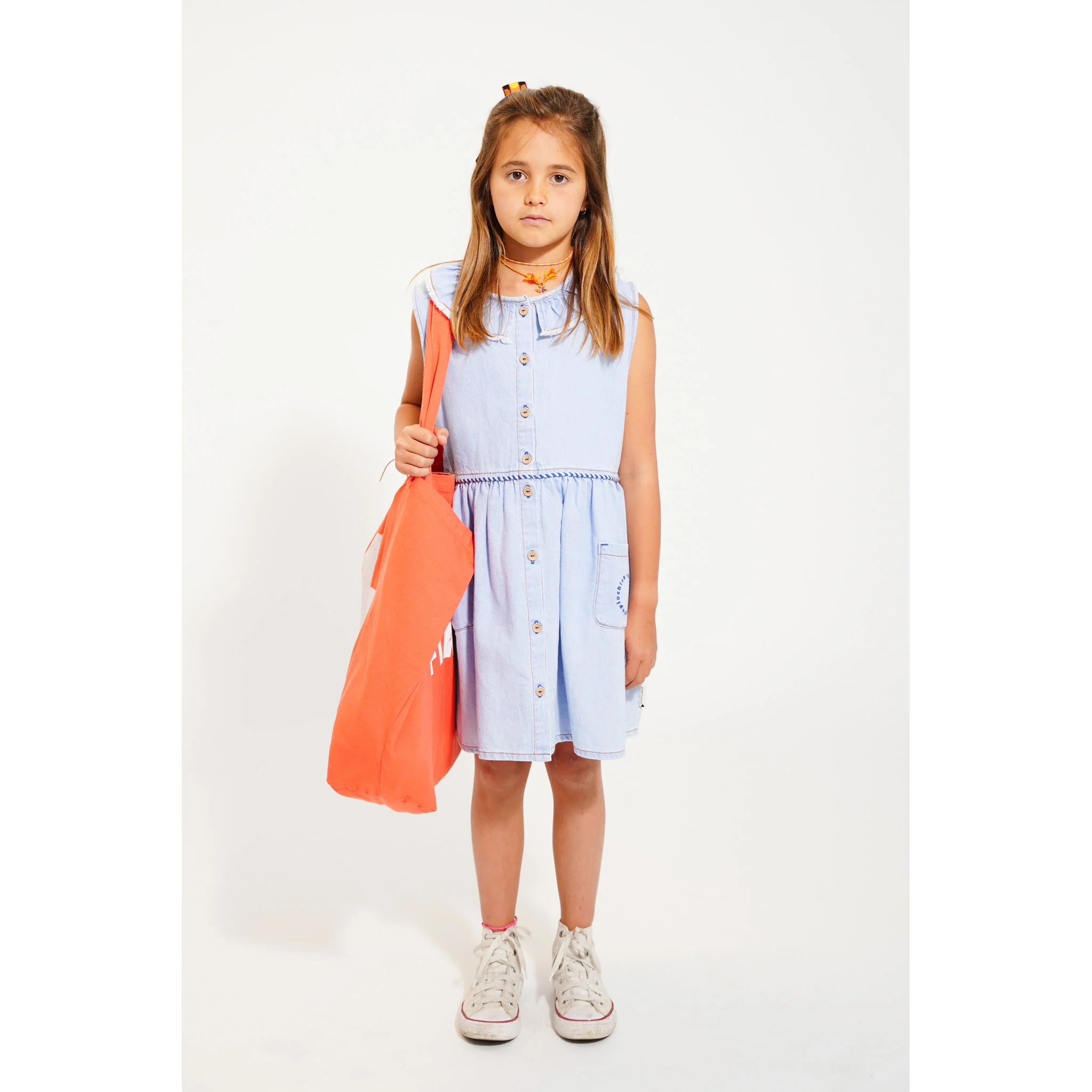Piupiuchick Light Blue Soft Denim Short Dress - Image 2