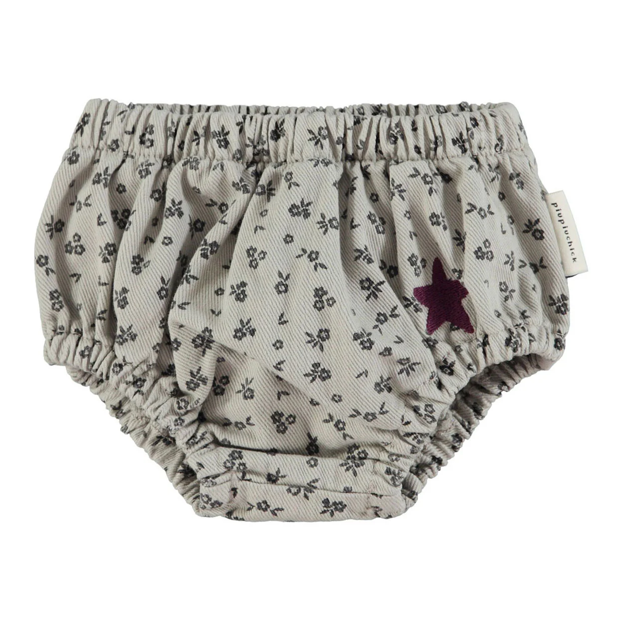 Piupiuchick Light Grey Flowers AO Baby Shorties