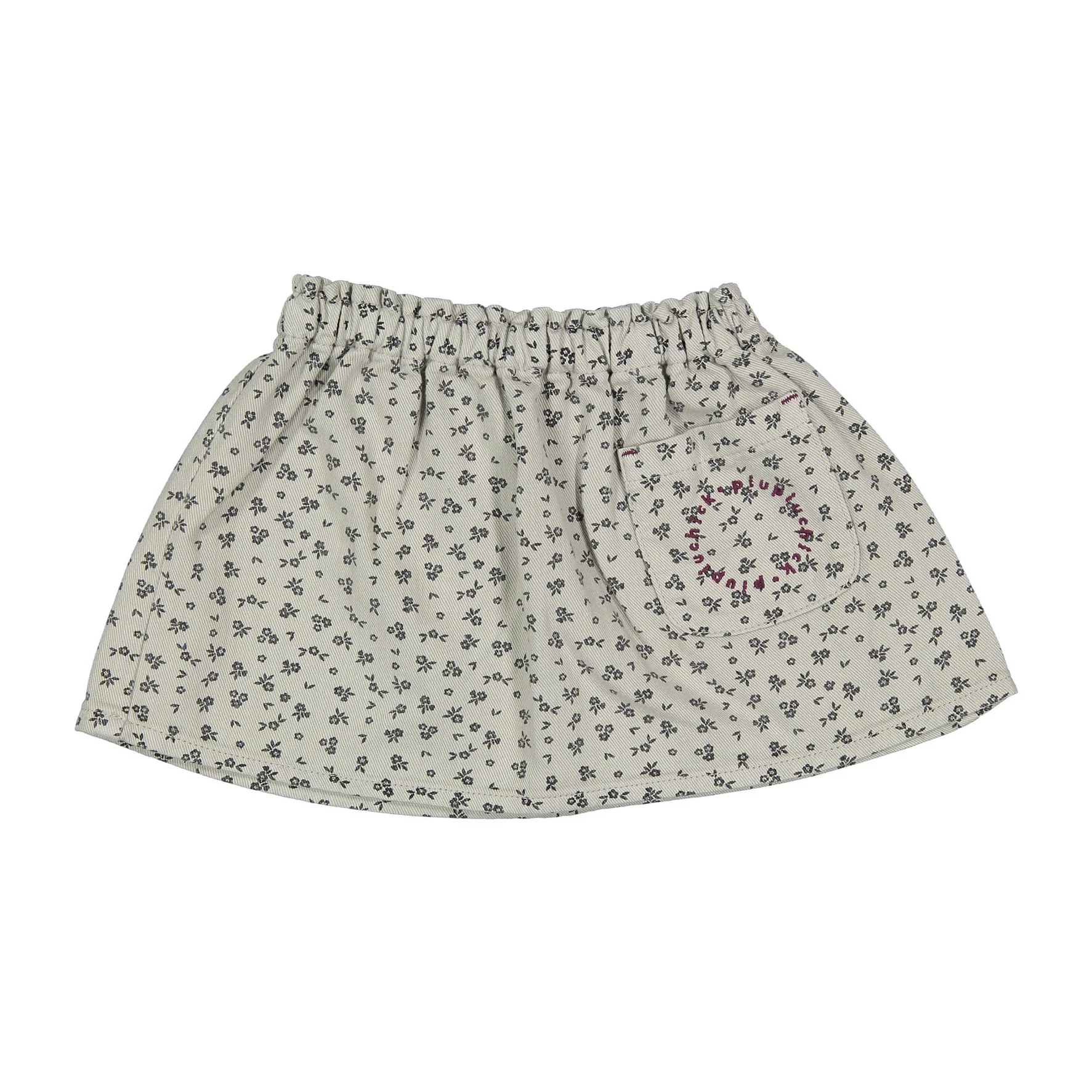 Piupiuchick Light Grey Flowers AO Short Skirt