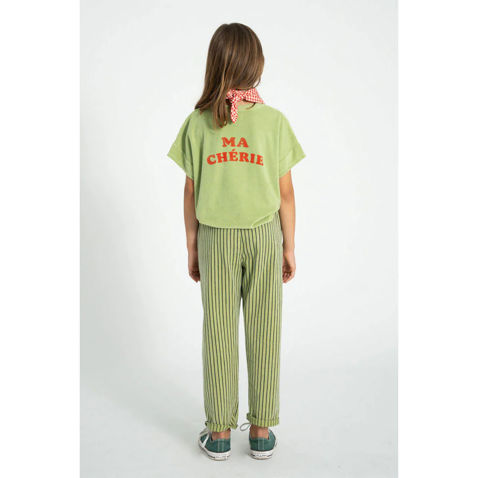 Piupiuchick Light Olive Cherry Print Baby T-Shirt - Image 4