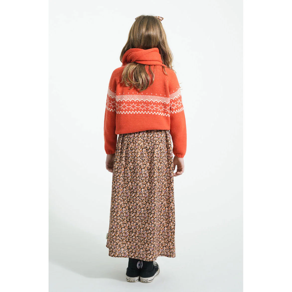 Piupiuchick Light Pink/Brown Flowers Long Skirt - Image 4