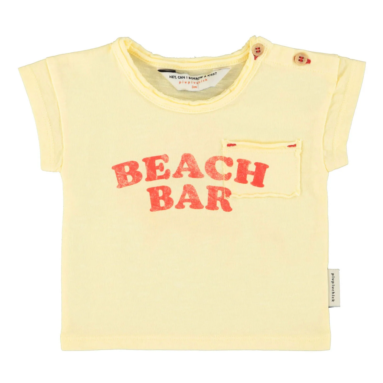 Piupiuchick Light Yellow "Beach Bar" Print Baby T-Shirt