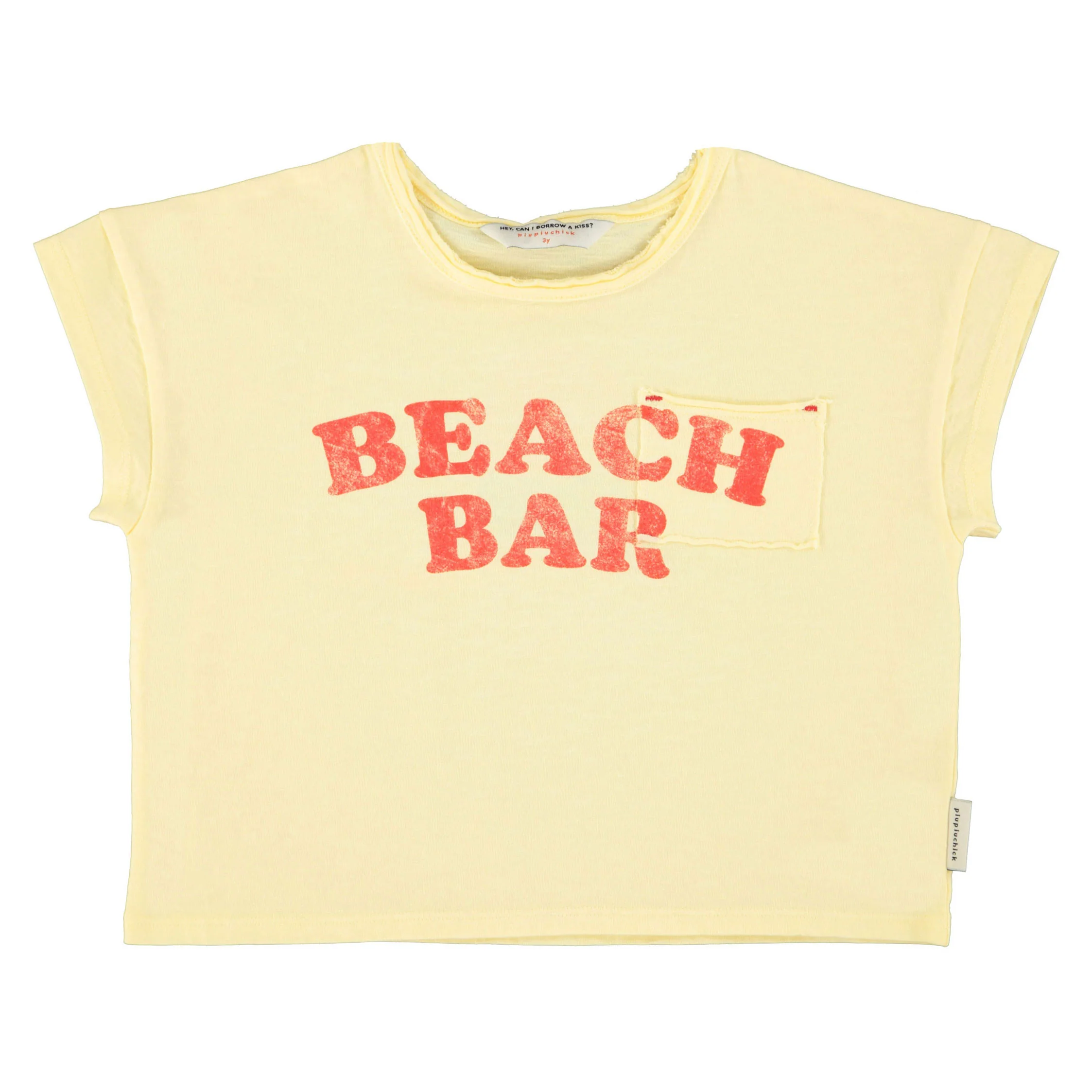 Piupiuchick Light Yellow "Beach Bar" Print T-Shirt