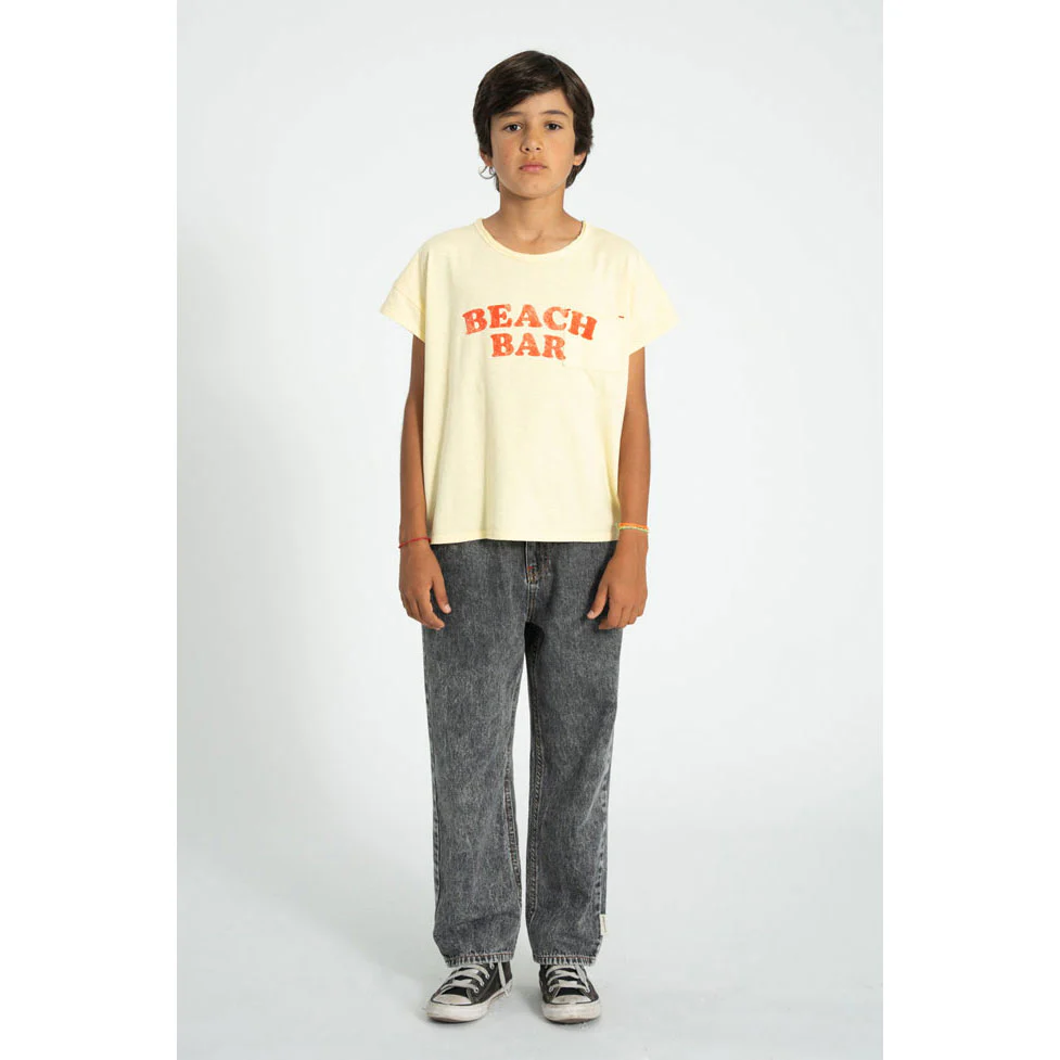 Piupiuchick Light Yellow "Beach Bar" Print T-Shirt - Image 2