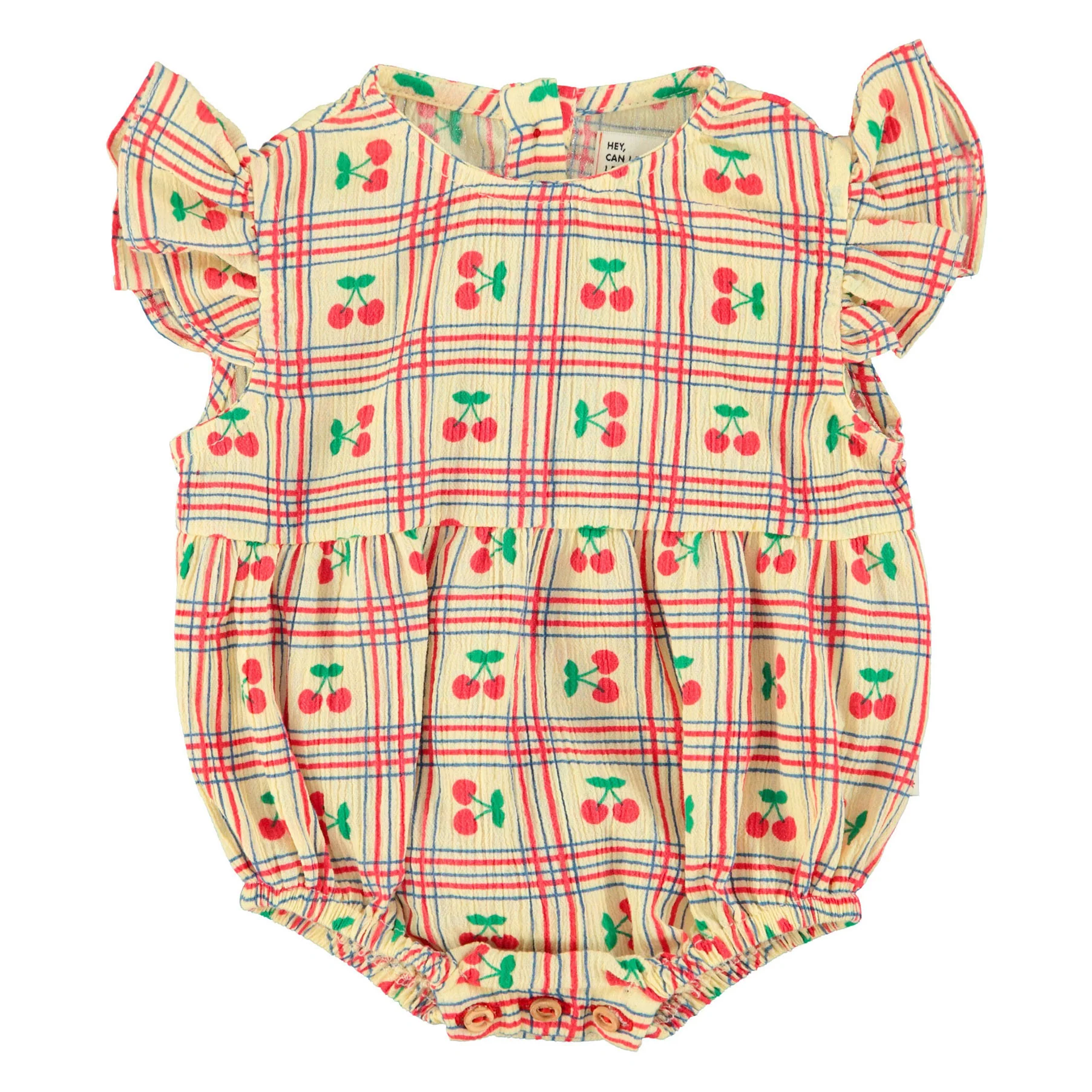 Piupiuchick Light Yellow Cherries All Over Romper