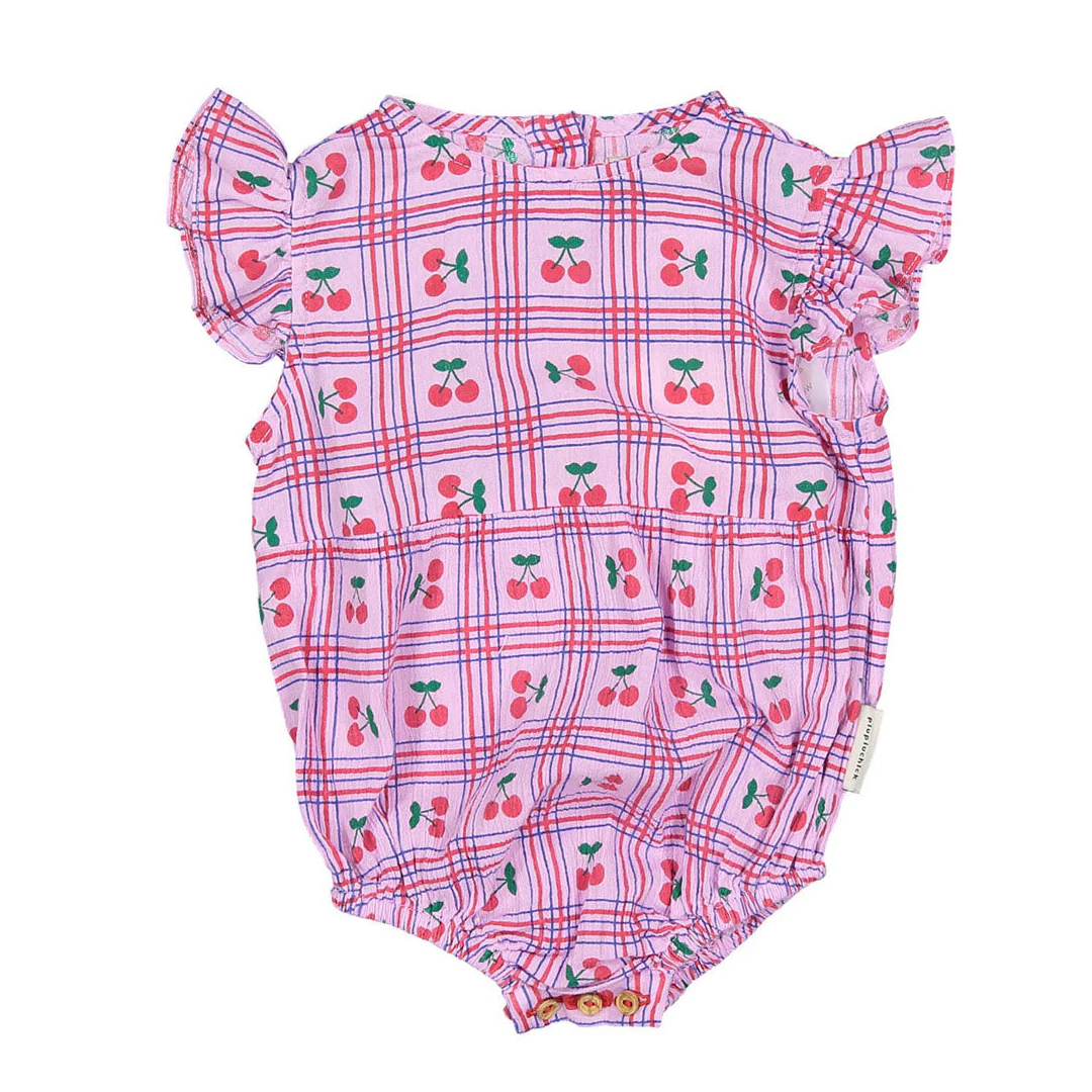 Piupiuchick Lilac Cherries All Over Romper