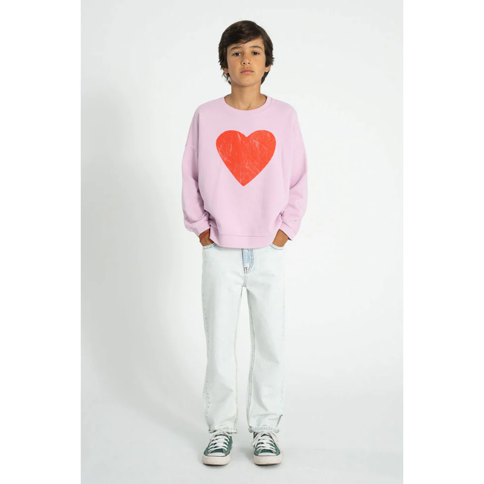 Piupiuchick Lilac/Red Heart Print Sweatshirt - Image 2