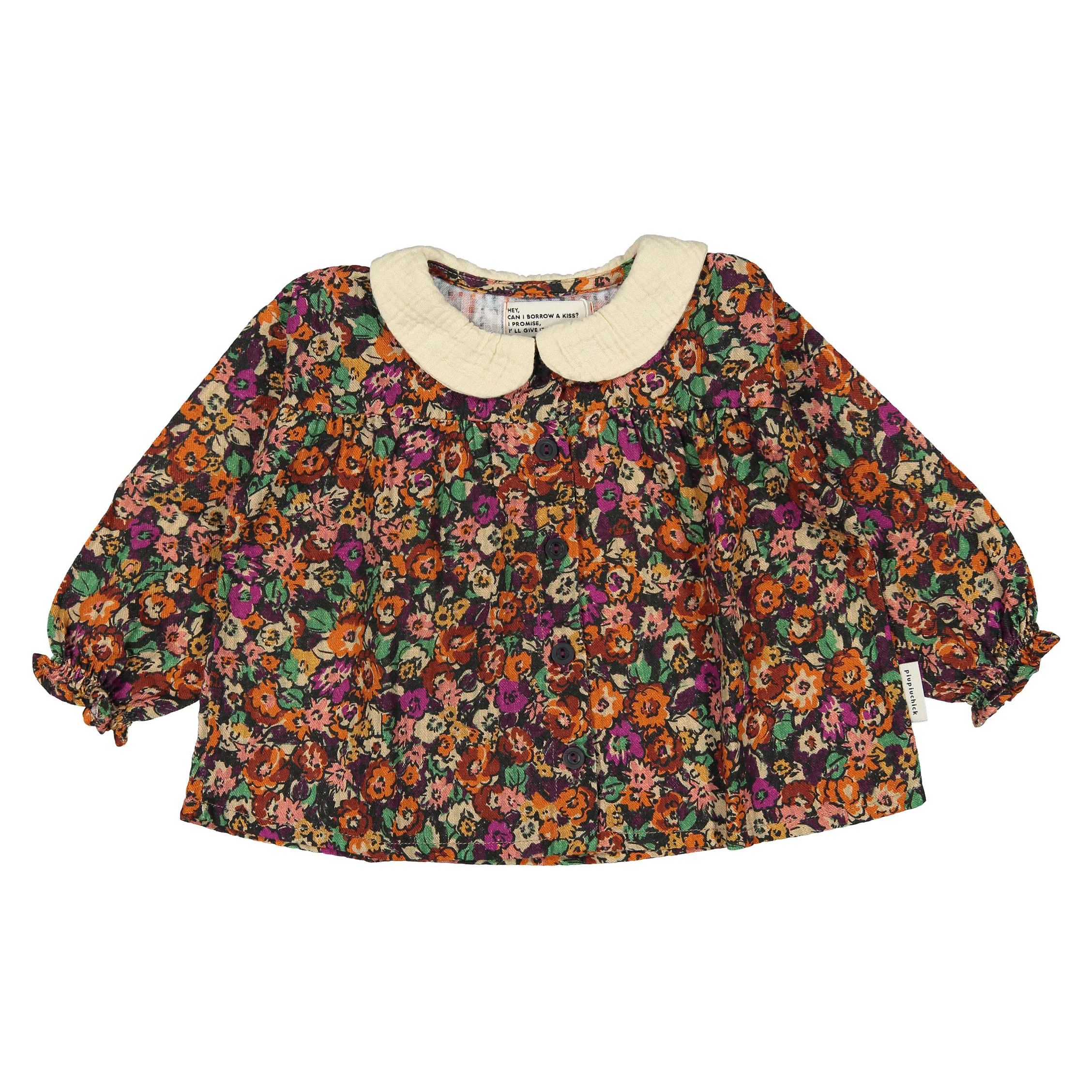 Piupiuchick Multicolor Flowers Peter Pan Collar Blouse