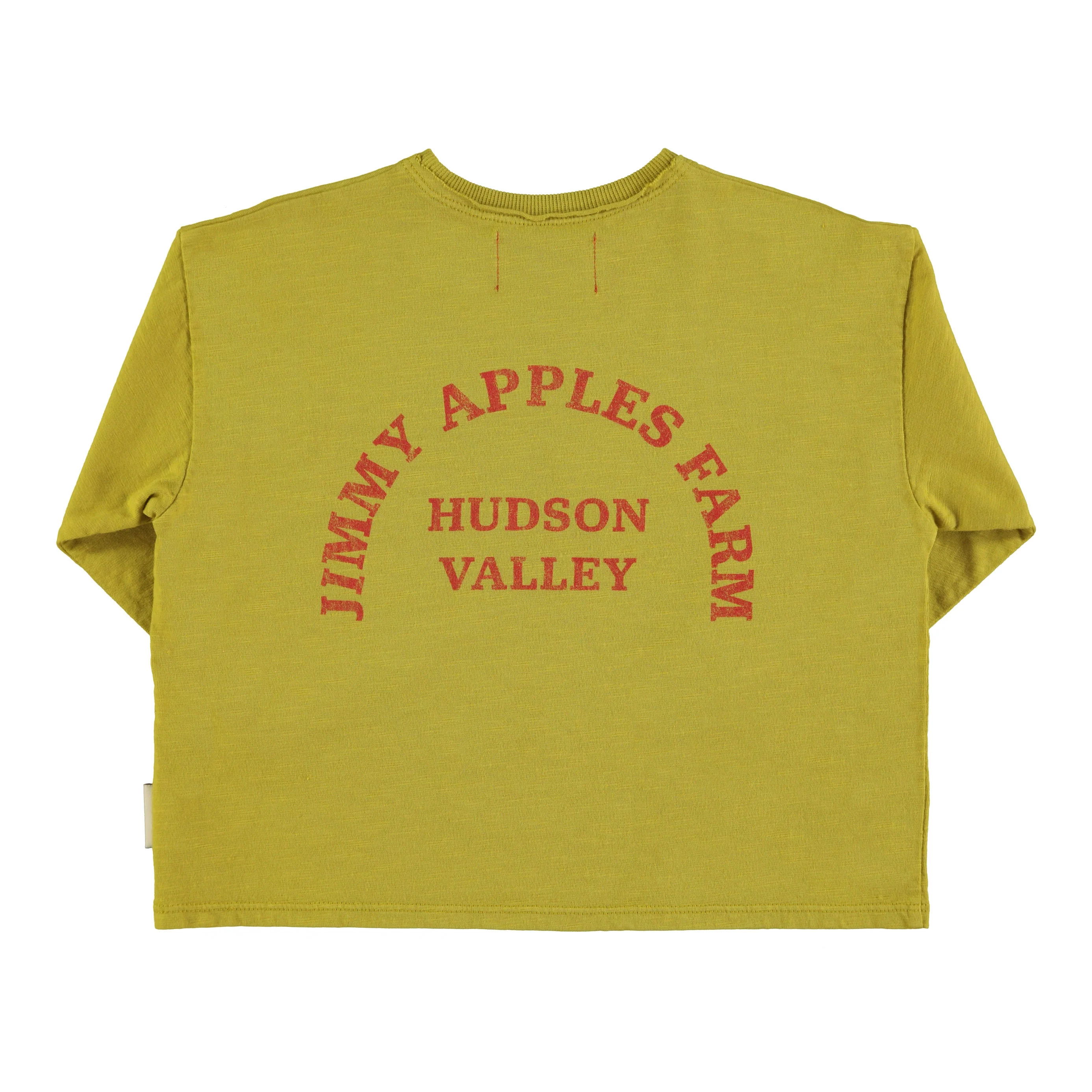 Piupiuchick Olive Green w/ Red Apple Print Tee - Image 2