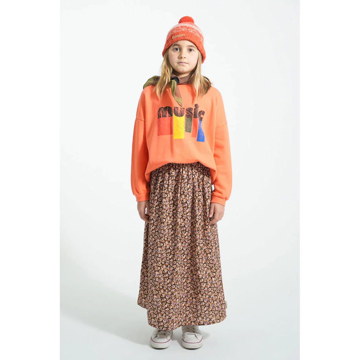 Piupiuchick Orange Music Print Sweatshirt - Image 2