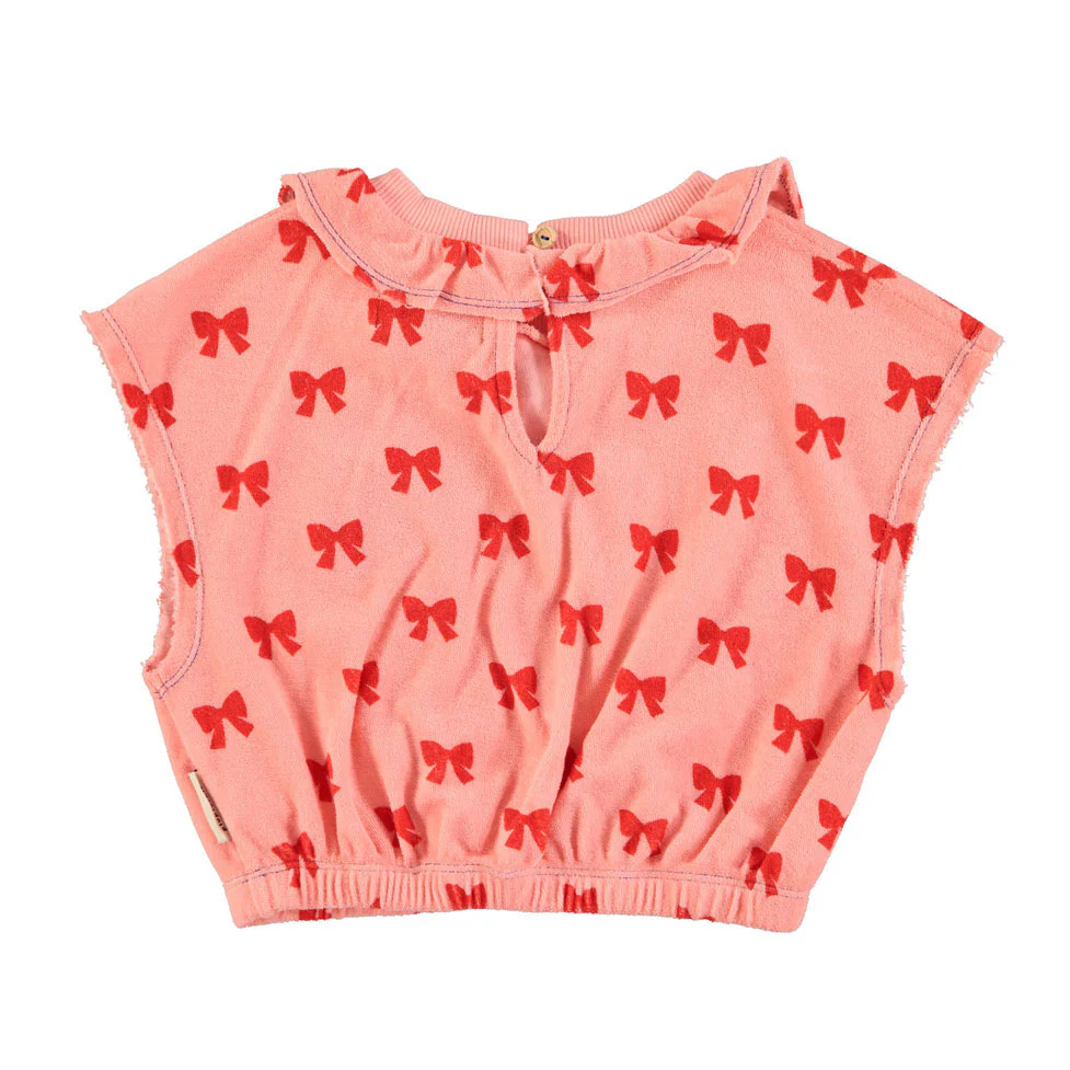 Piupiuchick Pink W/ Red Bows Sleeveless Blouse - Image 2