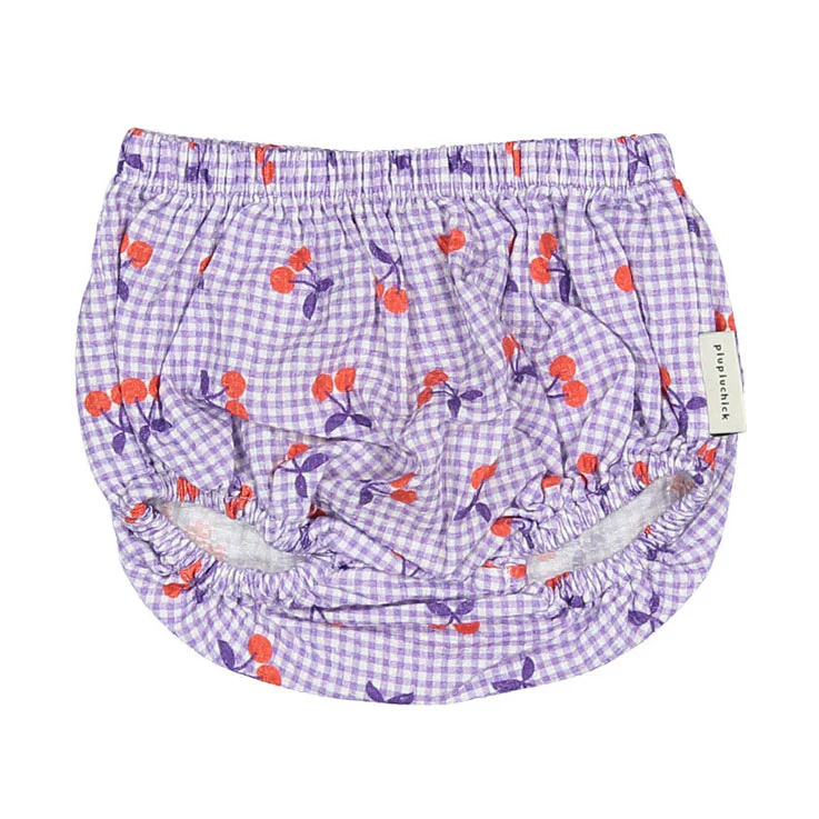 Piupiuchick Purple/White Cherry Print Bloomers
