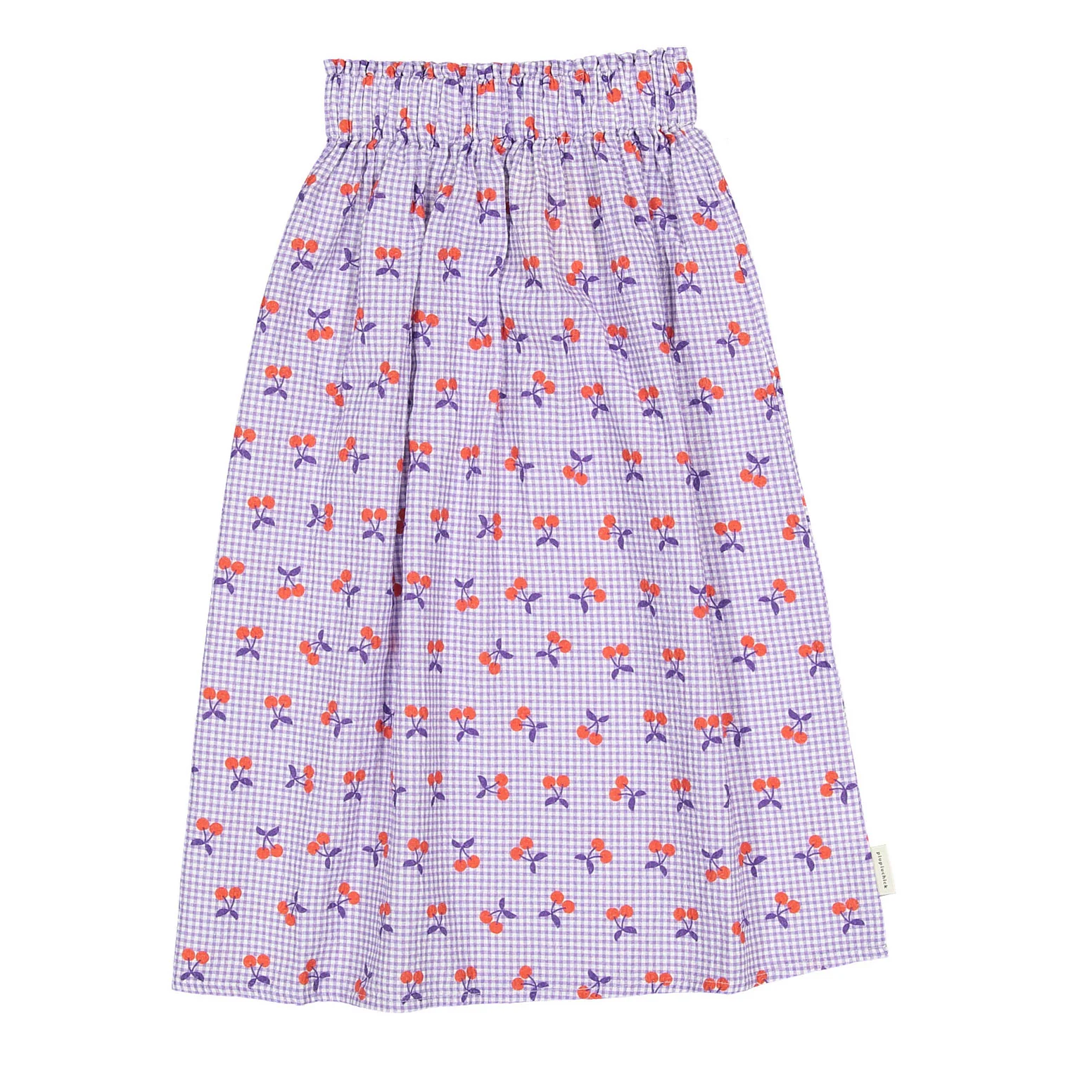 Piupiuchick Purple/White Cherry Print Long Skirt
