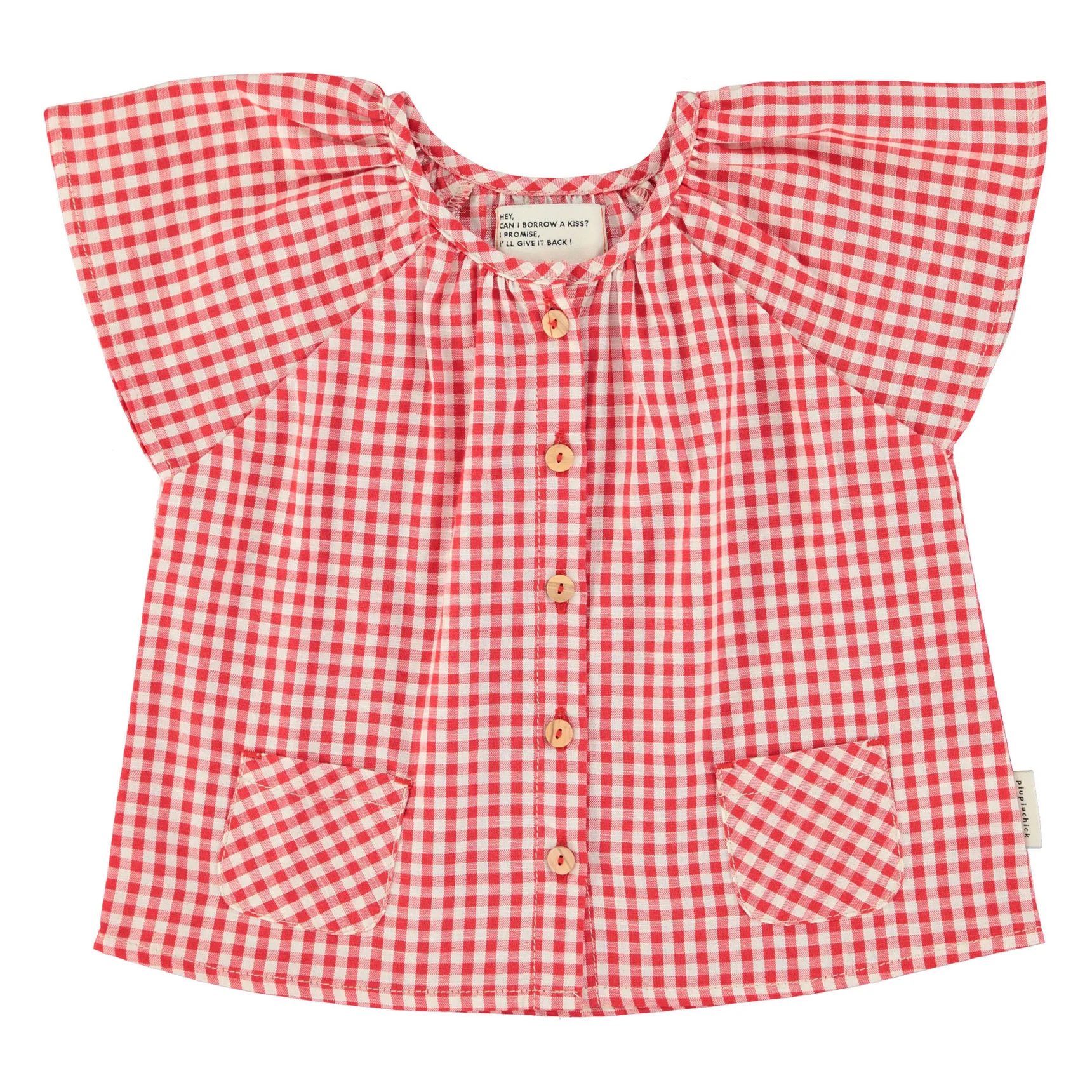 Piupiuchick Red/Ecru Checkered Blouse
