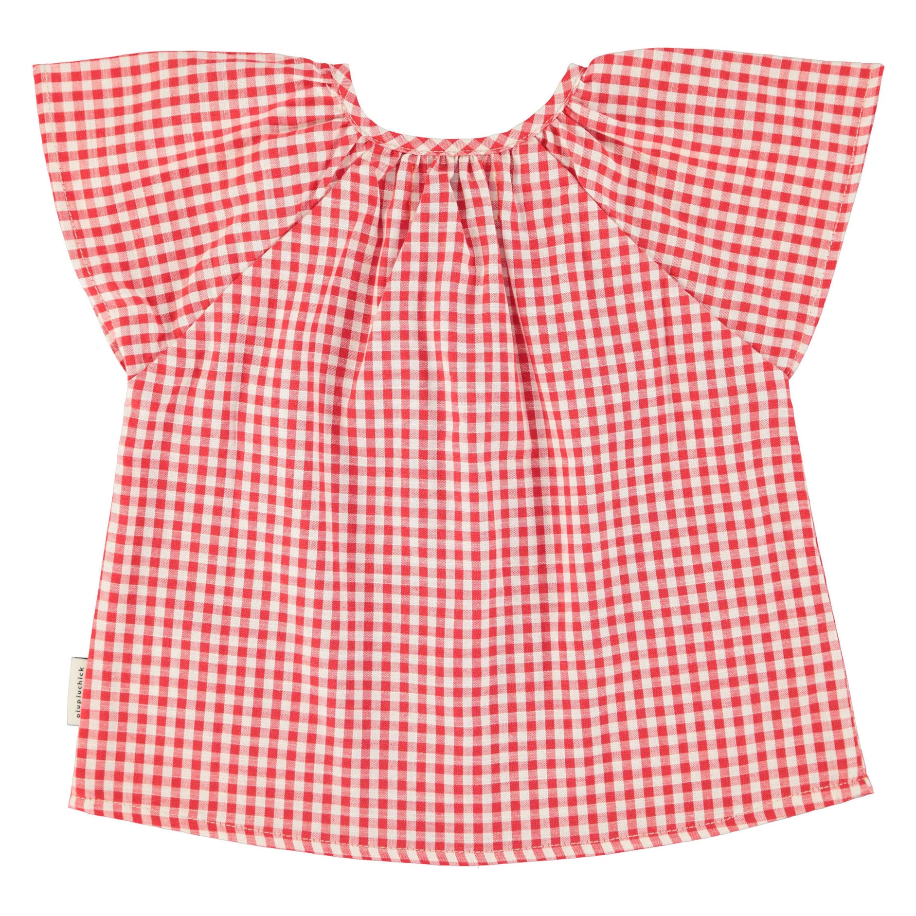 Piupiuchick Red/Ecru Checkered Blouse - Image 2