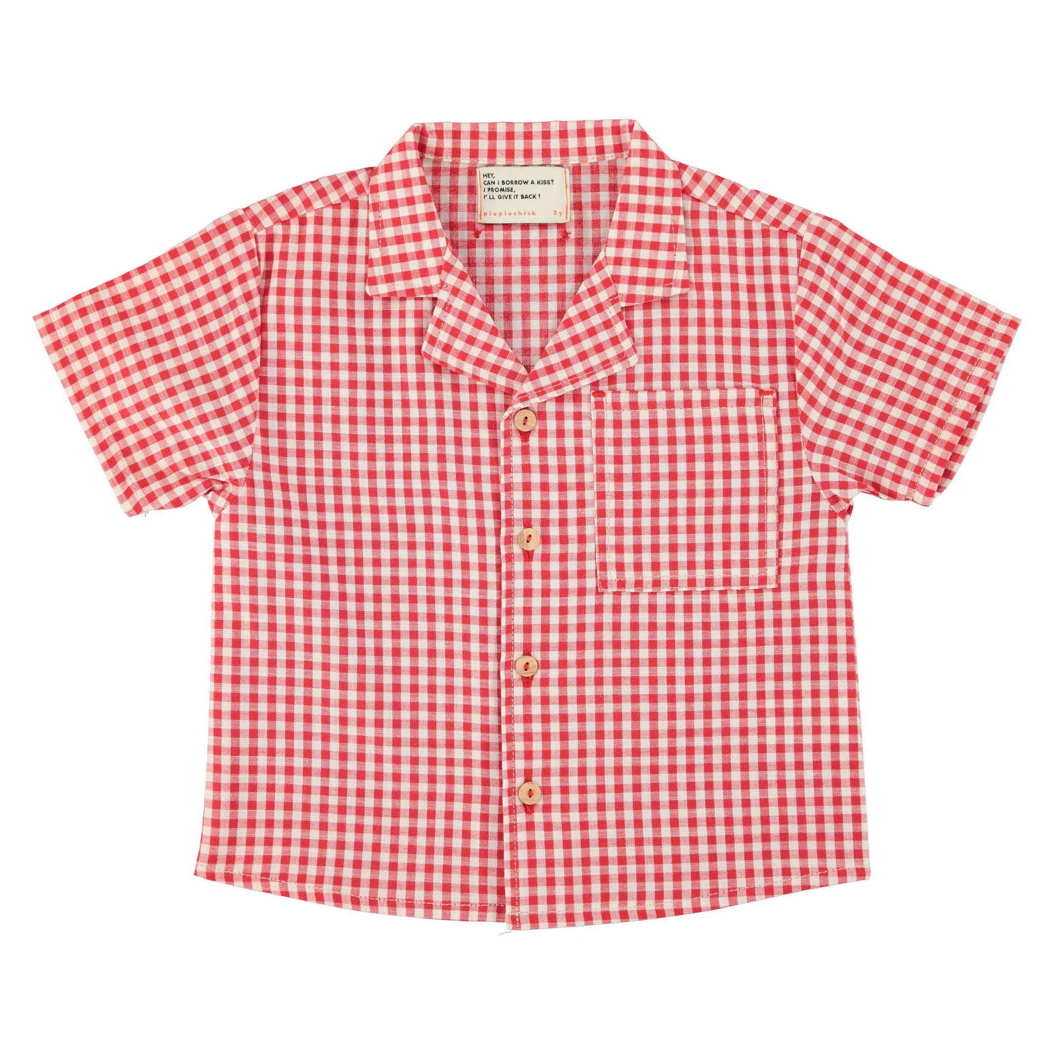 Piupiuchick Red/Ecru Checkered Hawaiian Shirt