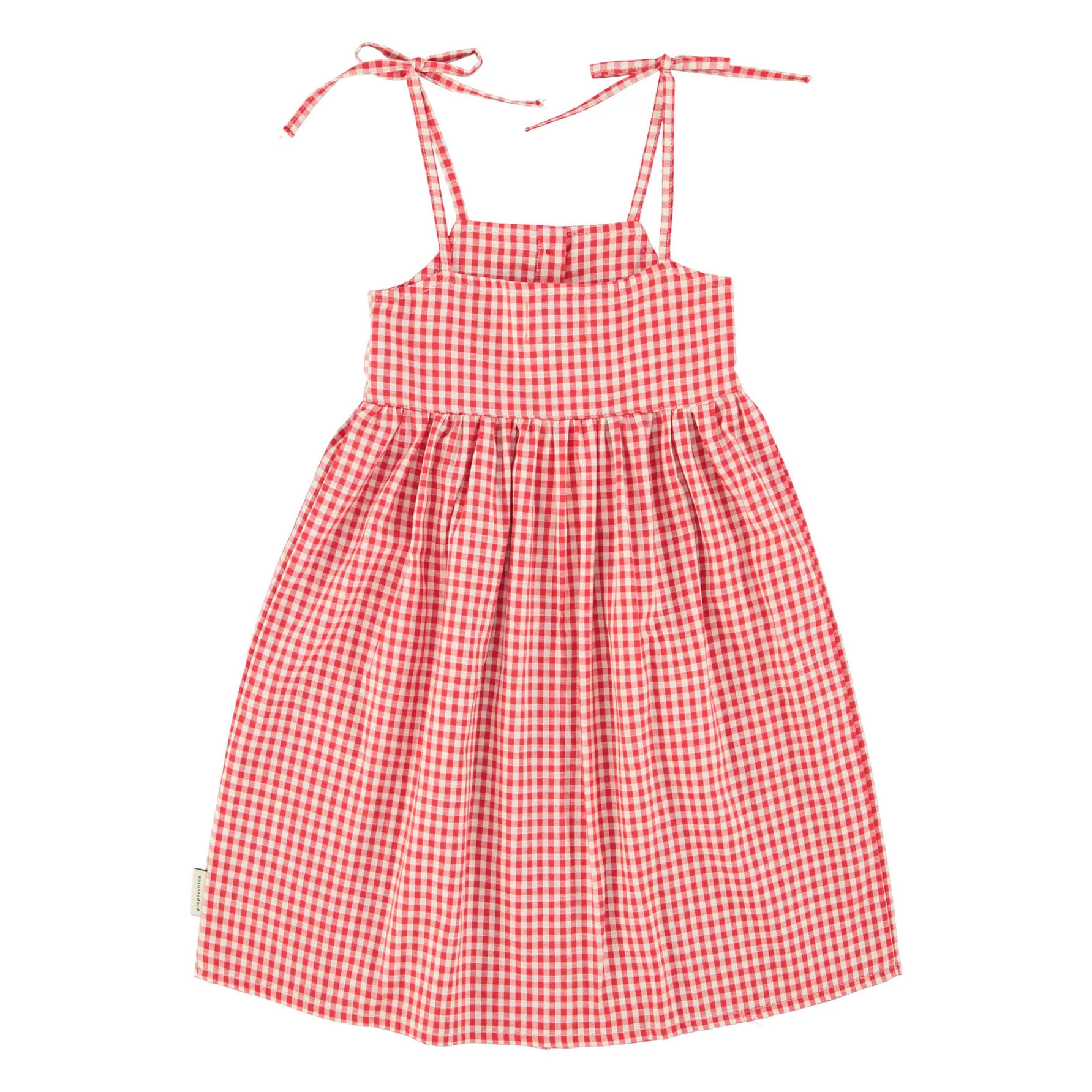 Piupiuchick Red/Ecru Checkered Long Dress - Image 3