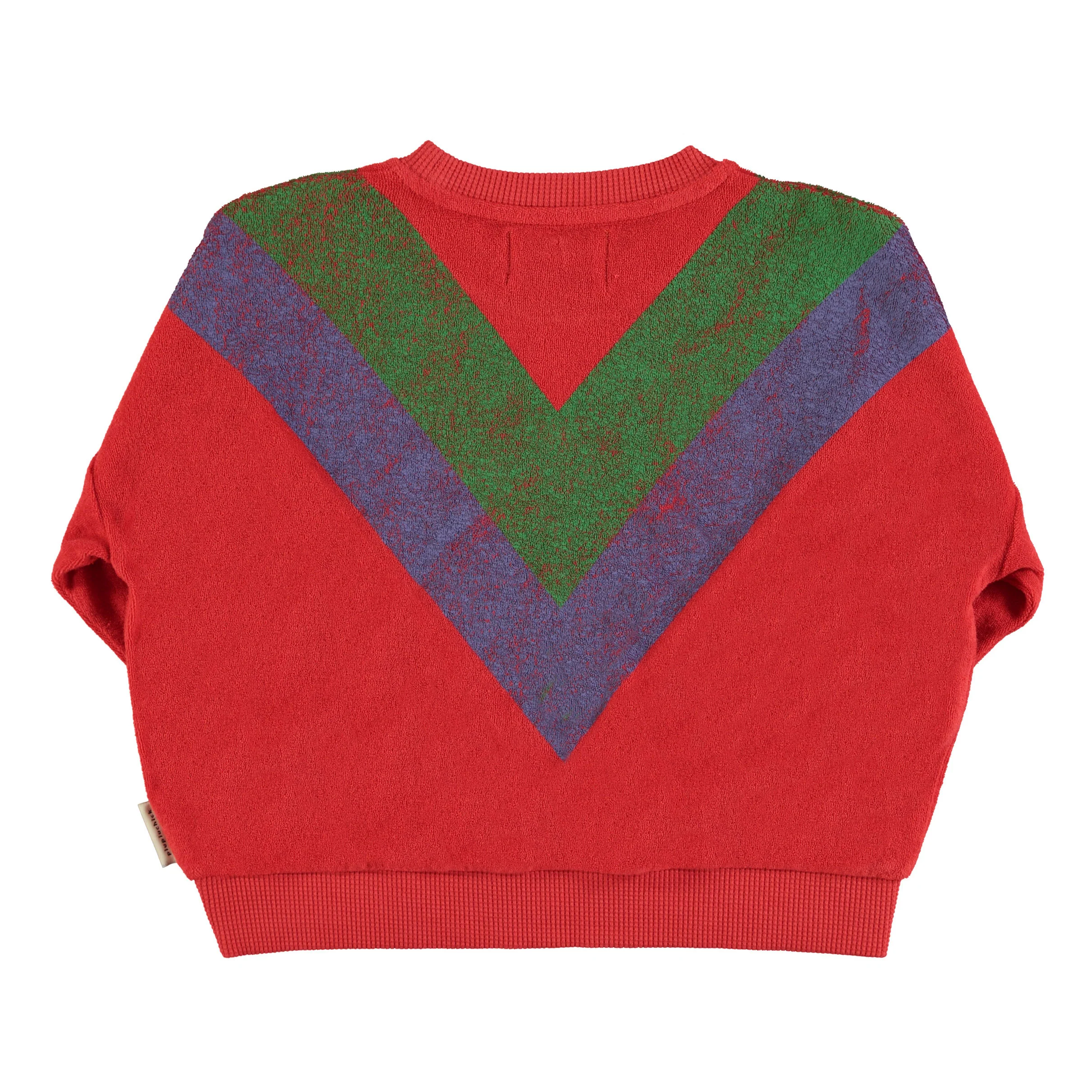 Piupiuchick Red w/ Multicolor Triangle Terry Sweatshirt - Image 2