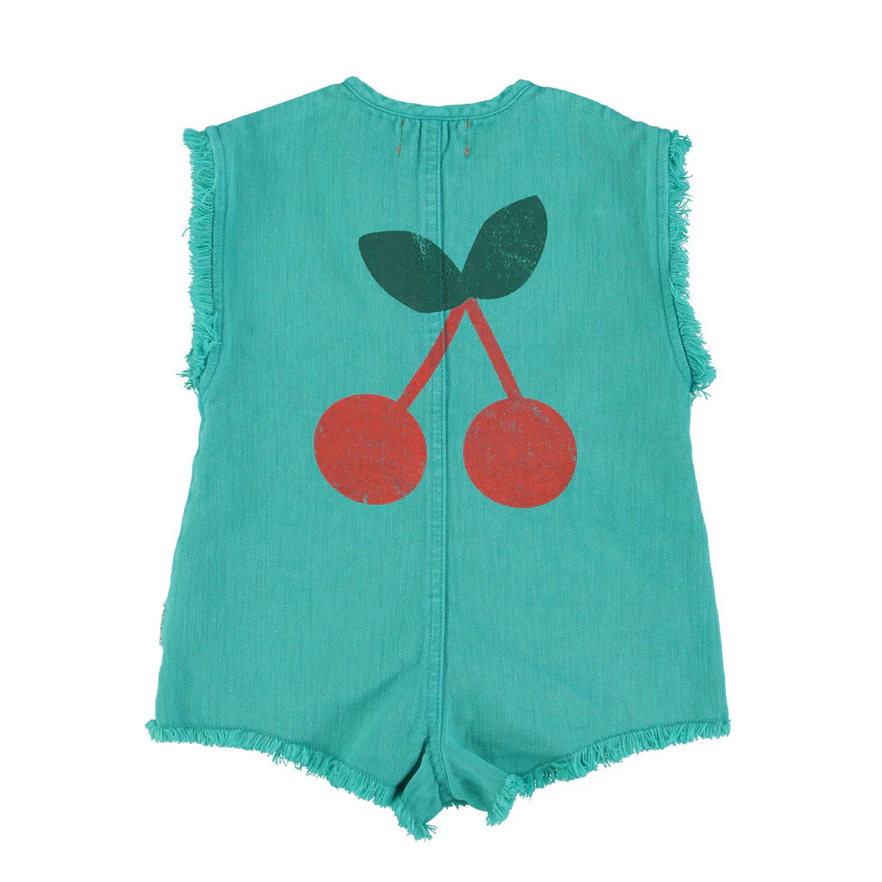 Piupiuchick Turquoise Cherry Print Jumpsuit - Image 2