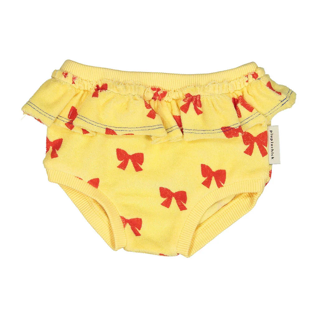 Piupiuchick Yellow W/ Red Bows High Waisted Shorties