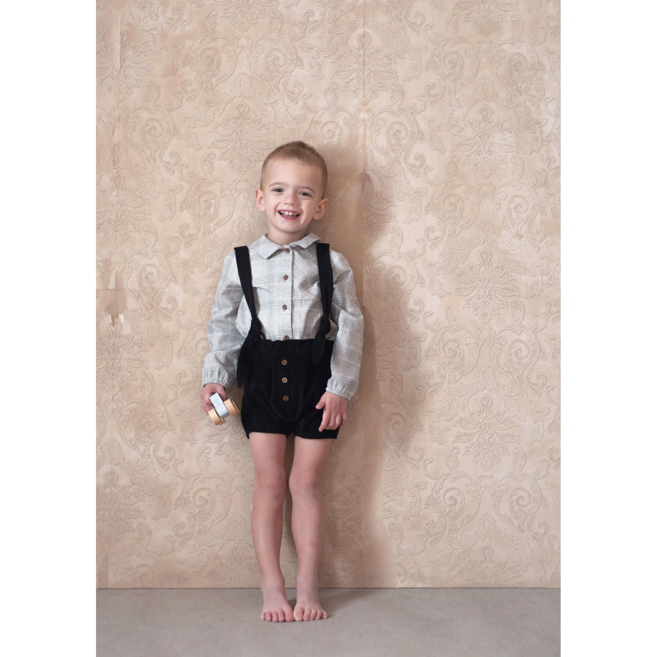 Popelin Black Corduroy Romper - Image 2