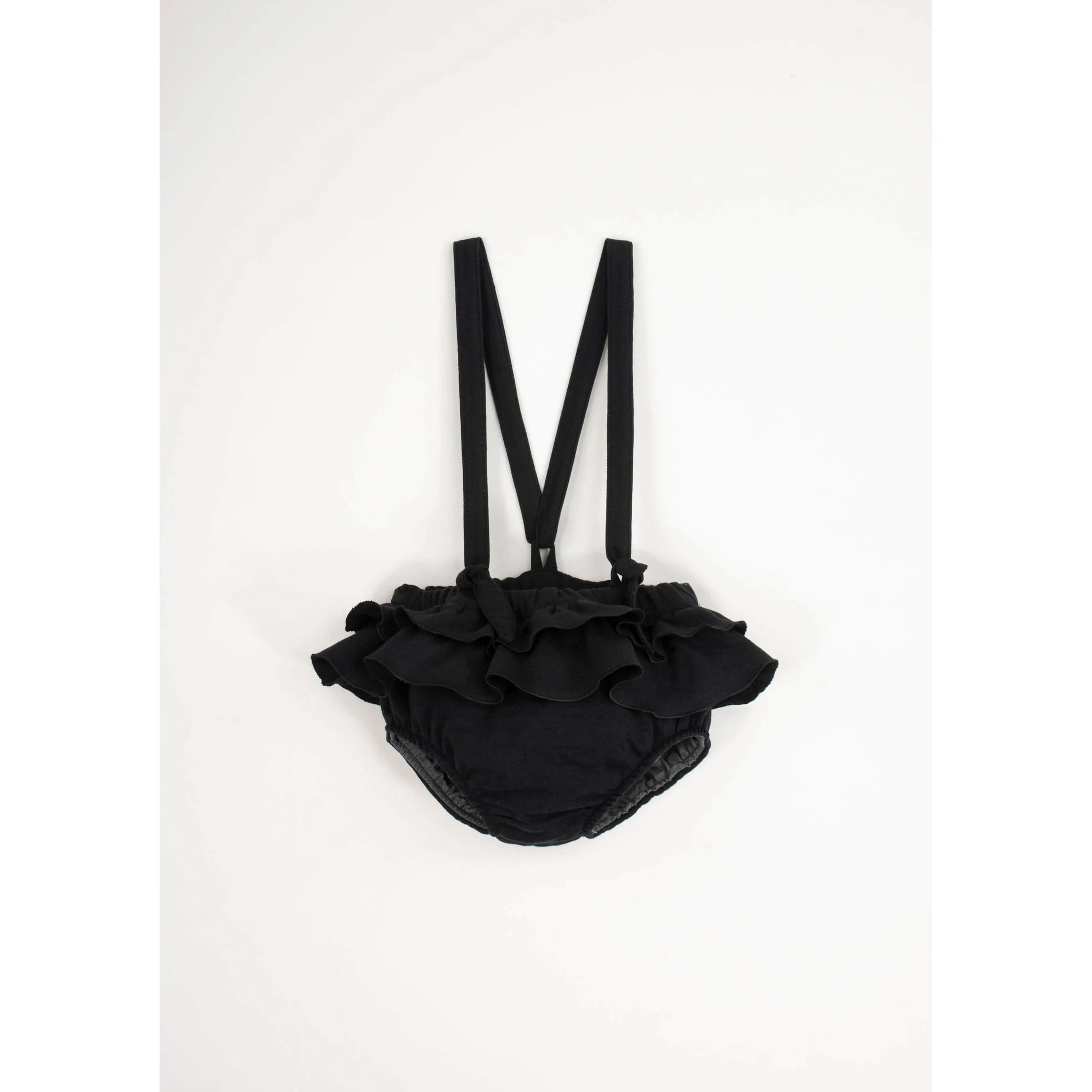 Popelin Black Double Frill Romper