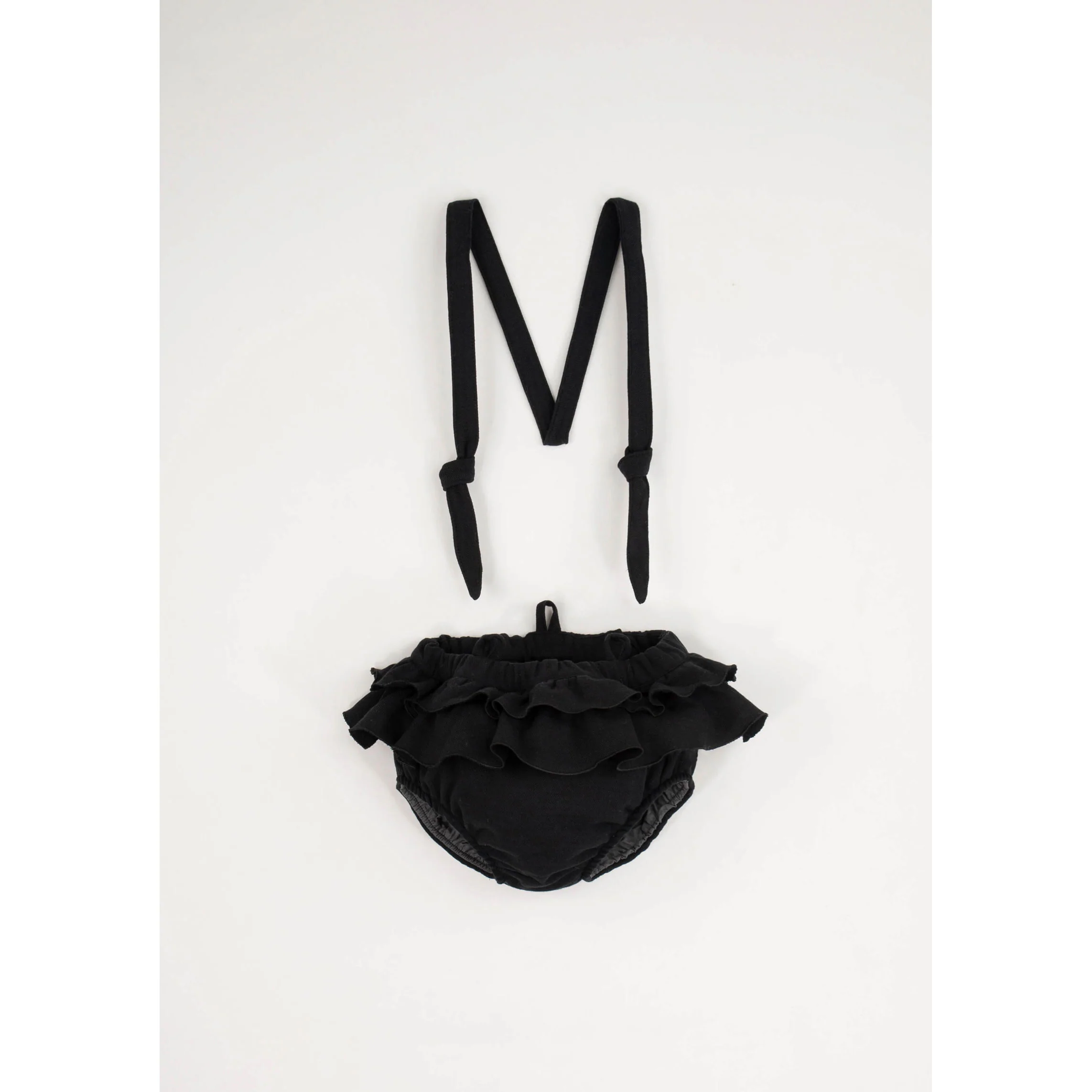 Popelin Black Double Frill Romper - Image 4