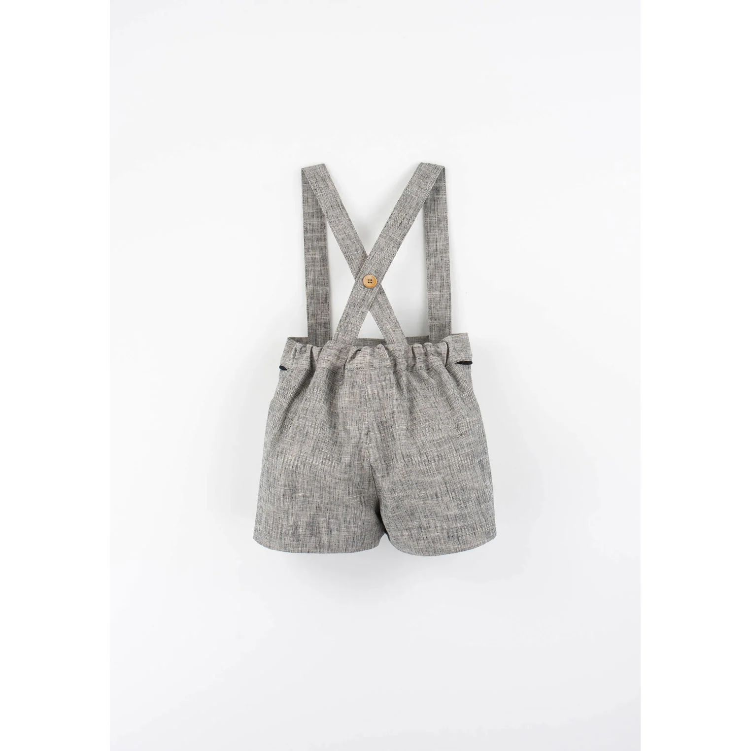 Popelin Black Fleck Suspender Shorts - Image 3