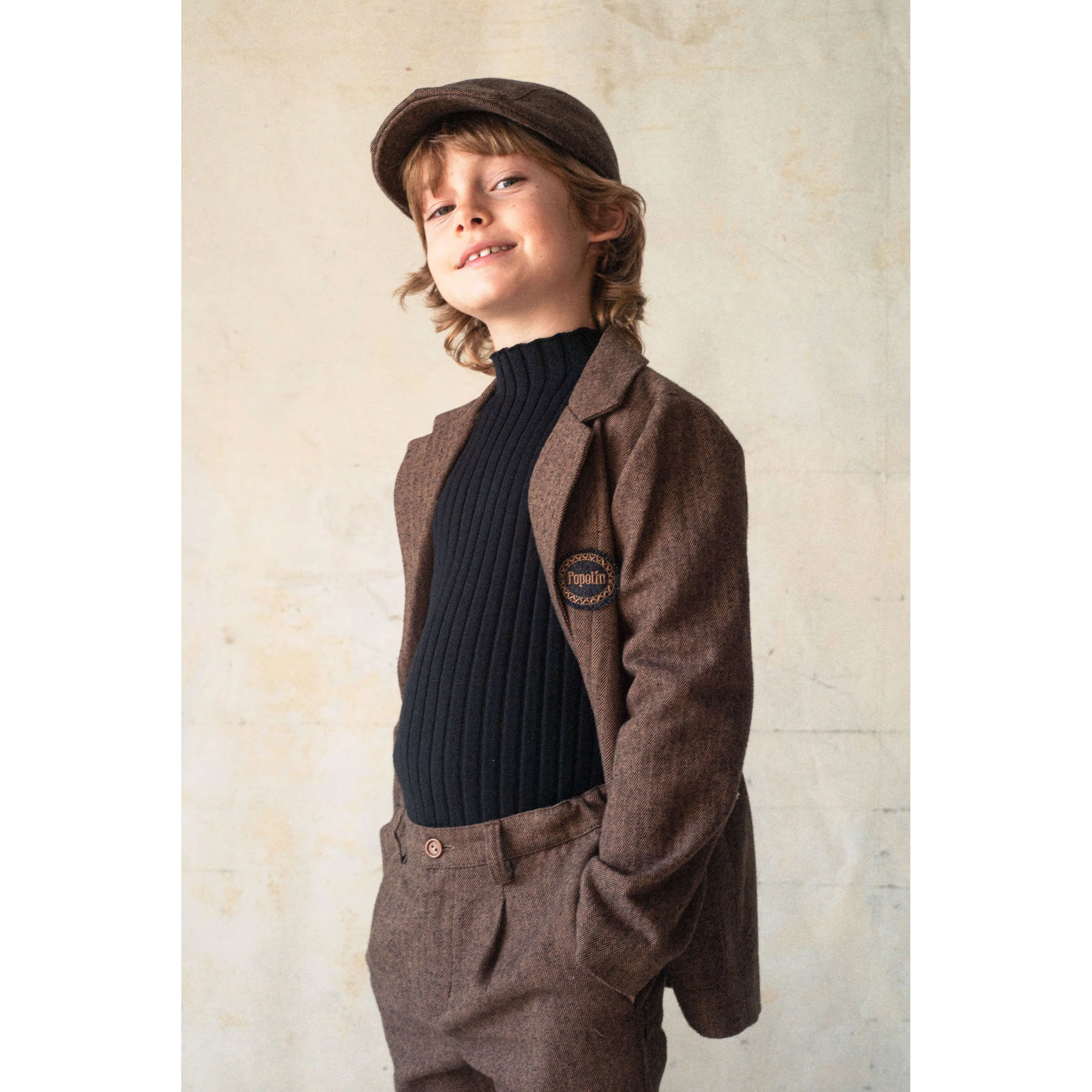 Popelin Black Funnel Collar Rib Pullover - Image 3