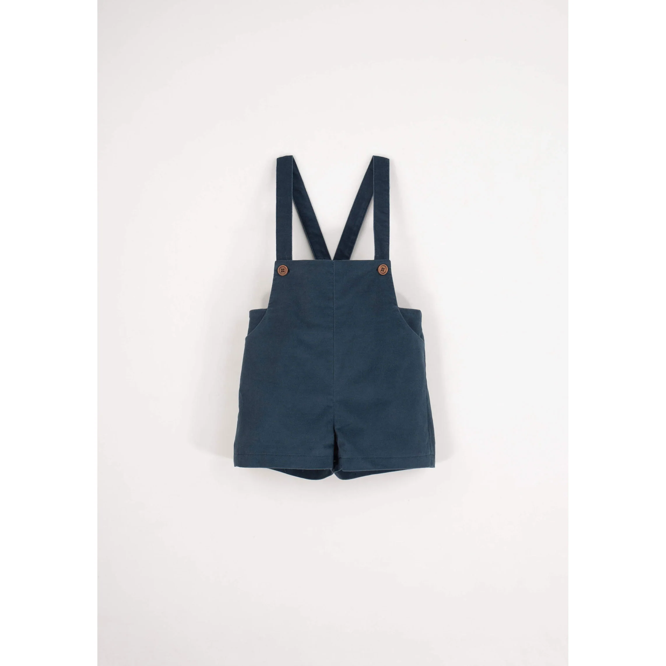 Popelin Blue Velvet Suspender Shorts