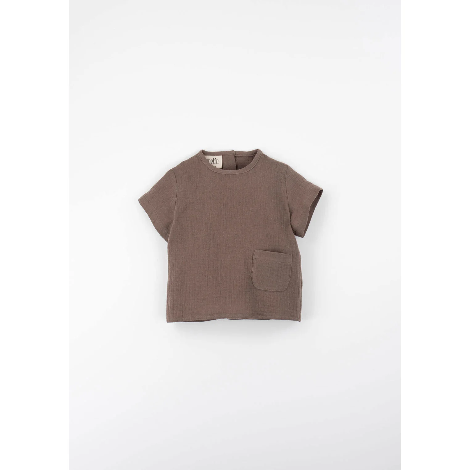 Popelin Brown Organic Pocket Shirt