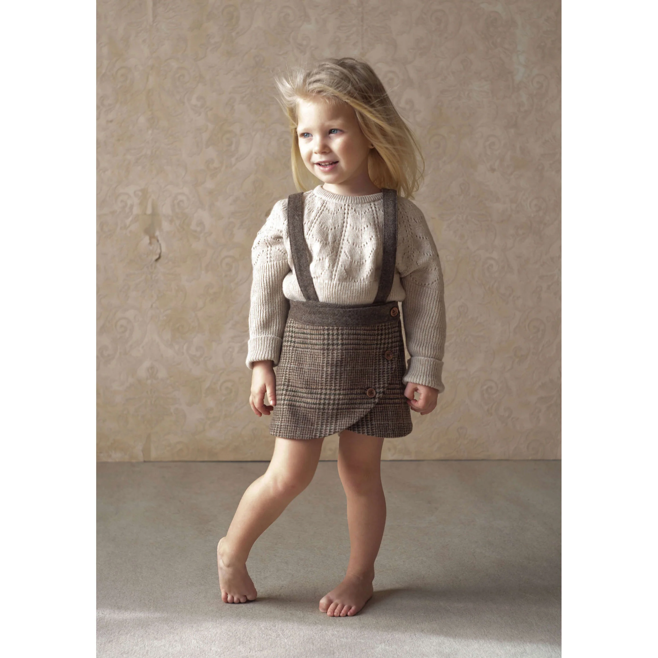 Popelin Brown Plaid Crossover Skirt - Image 2