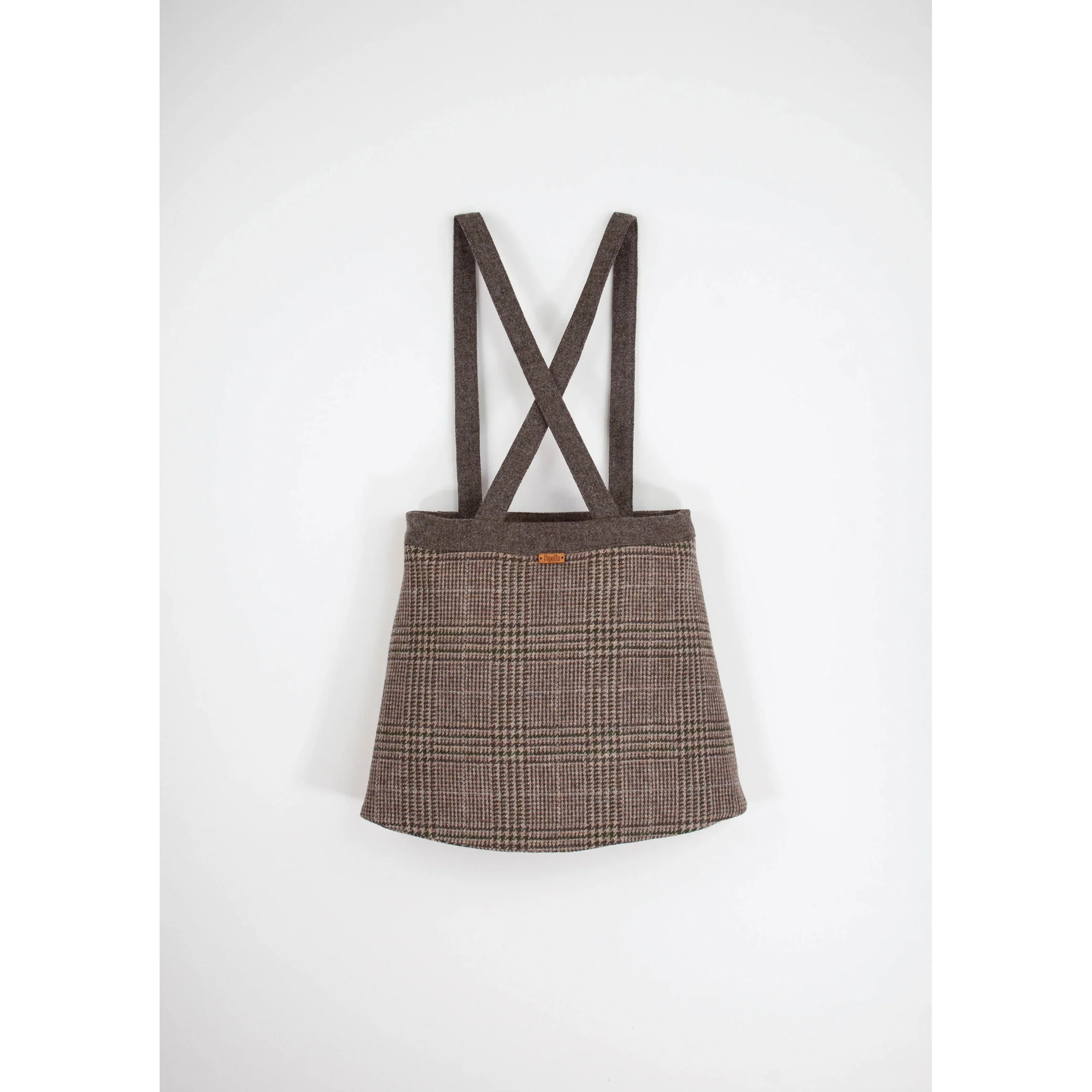 Popelin Brown Plaid Crossover Skirt - Image 3