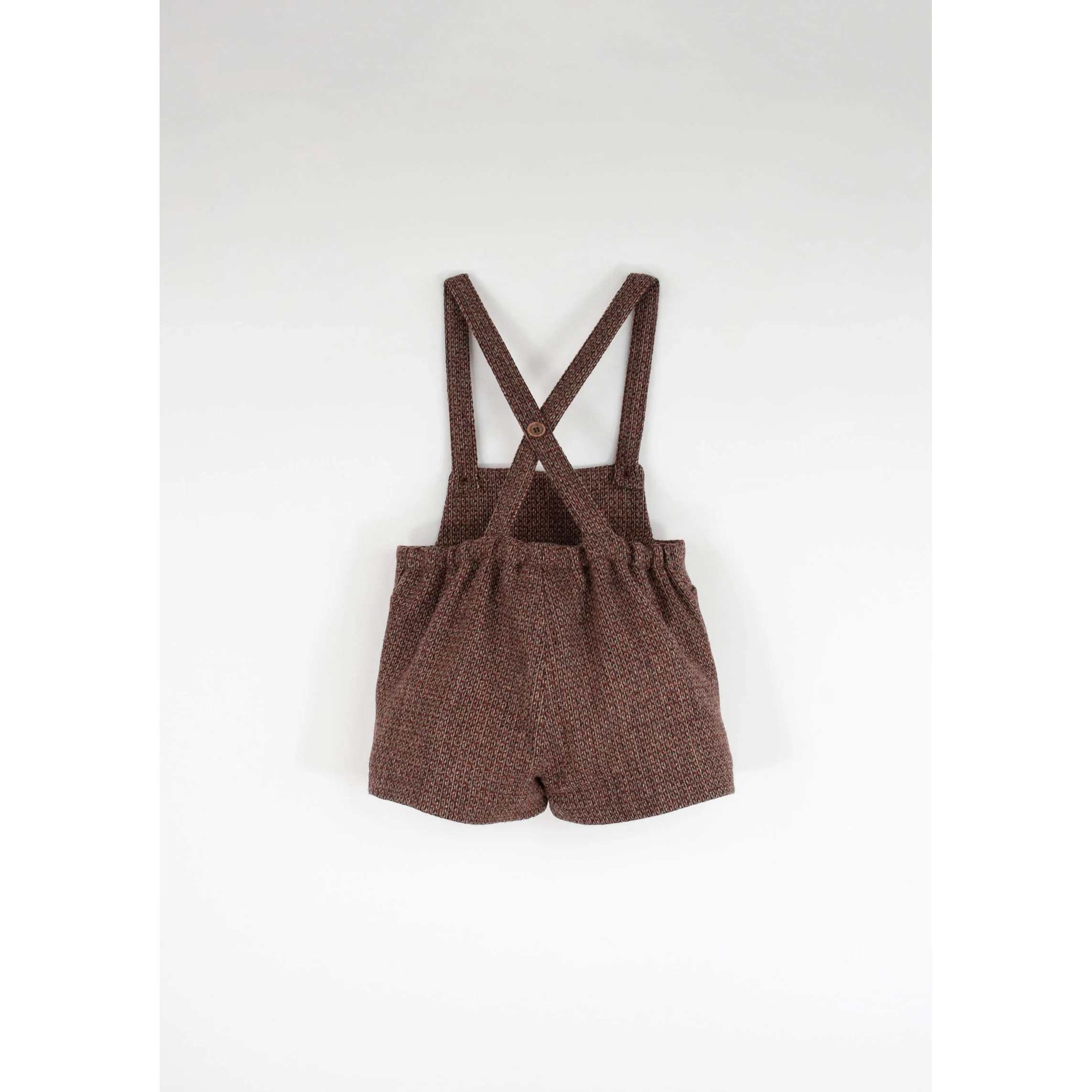 Popelin Burgundy Wool Suspender Shorts - Image 3