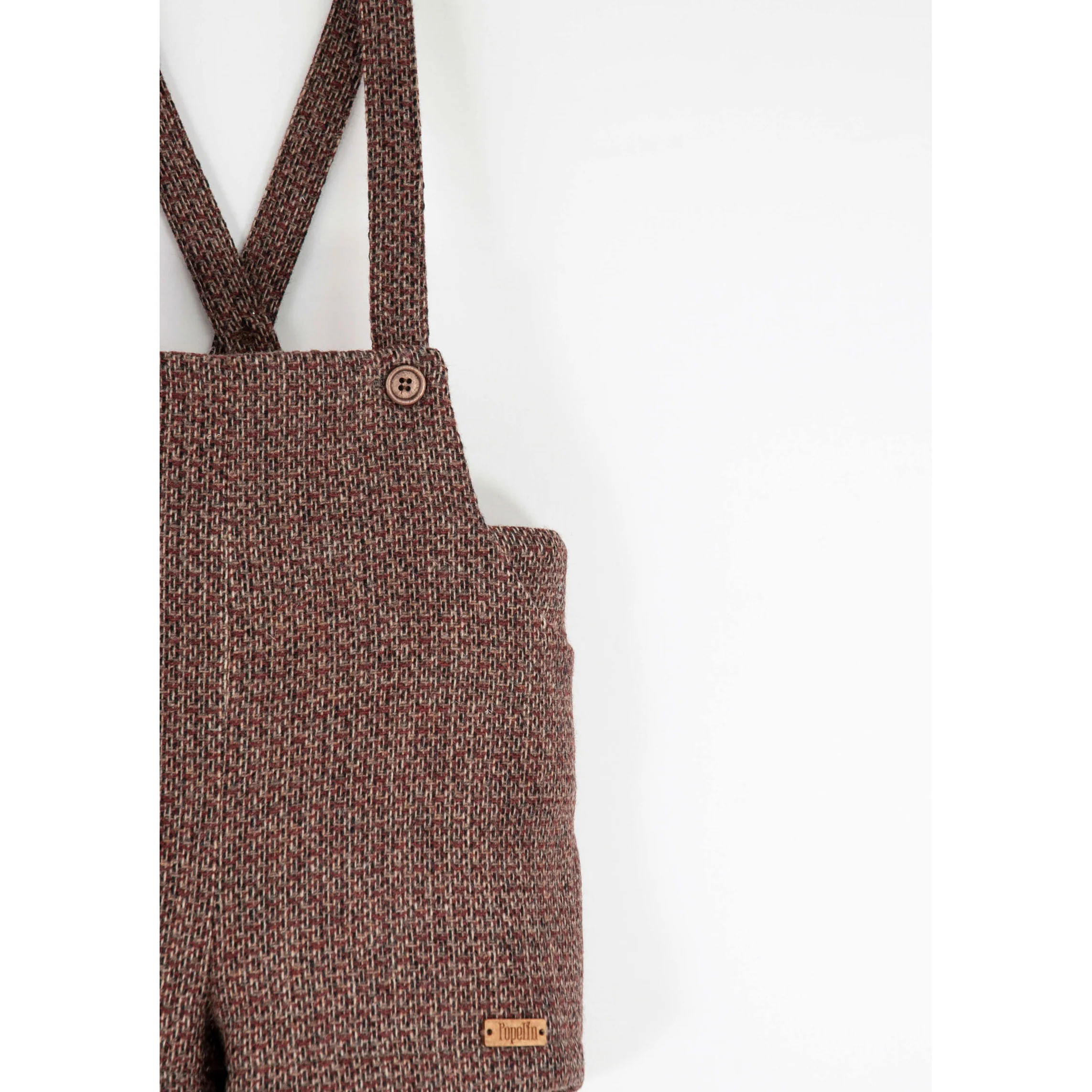 Popelin Burgundy Wool Suspender Shorts - Image 5