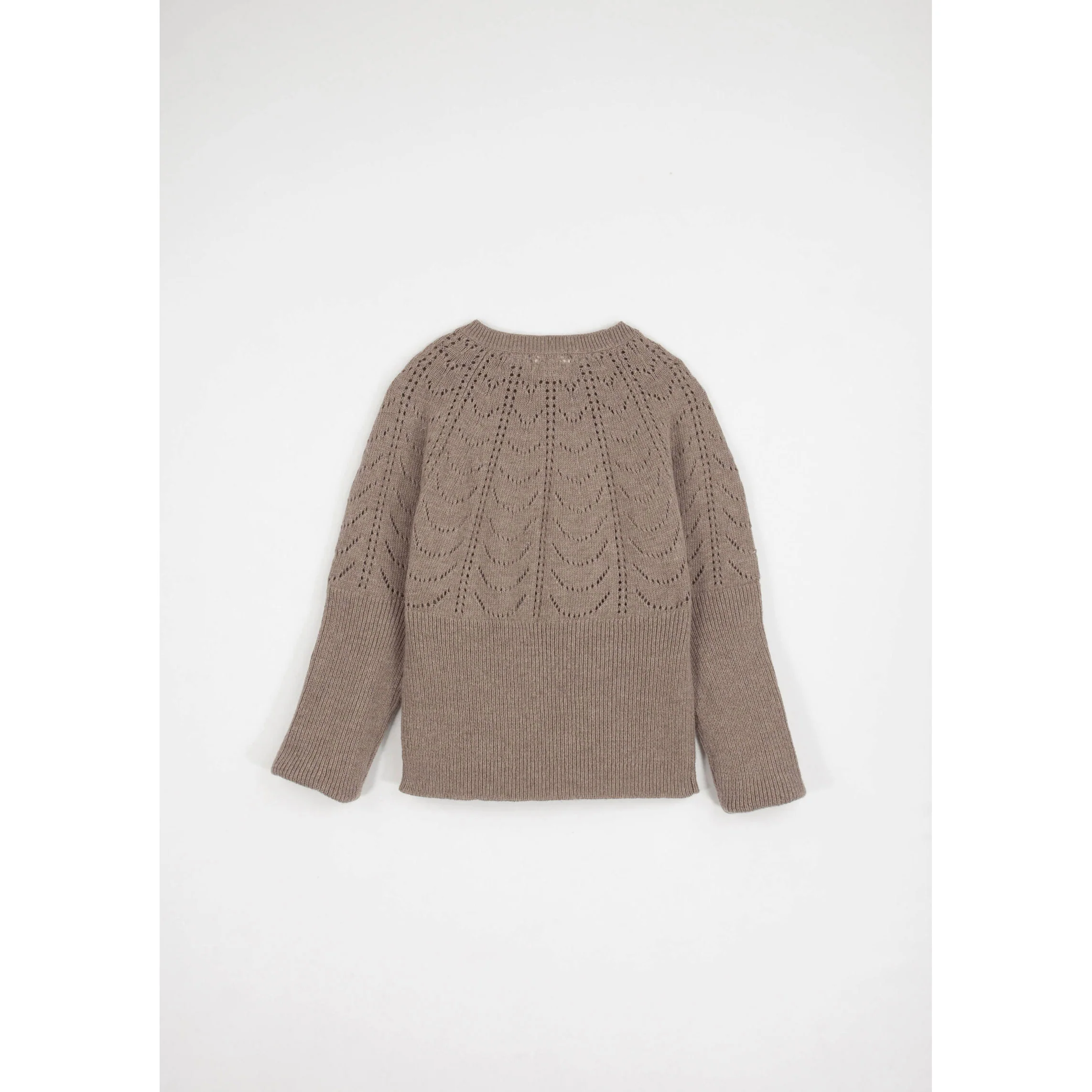 Popelin Camel Openwork Knit Pullover - Image 3
