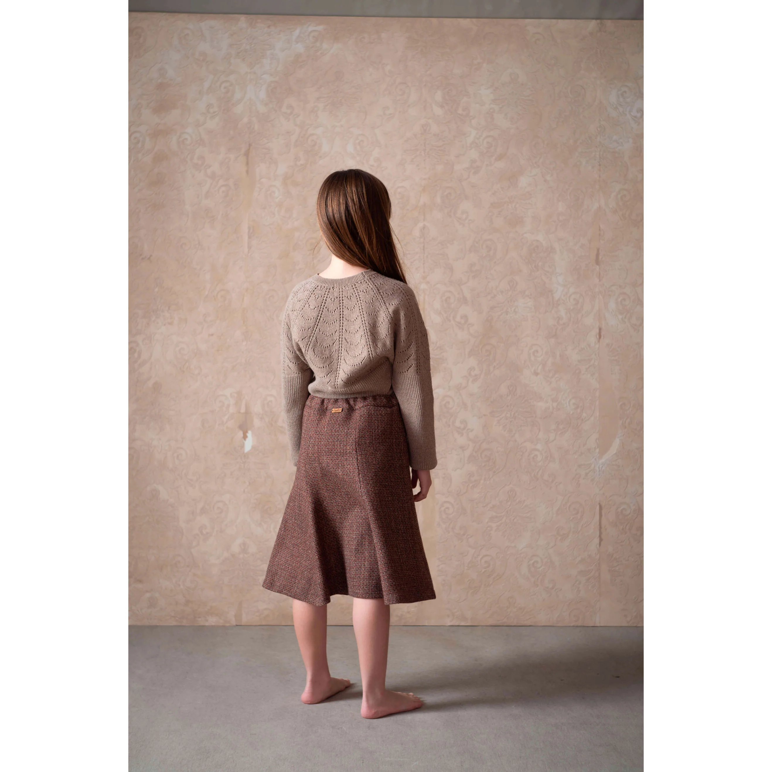Popelin Camel Openwork Knit Pullover - Image 4