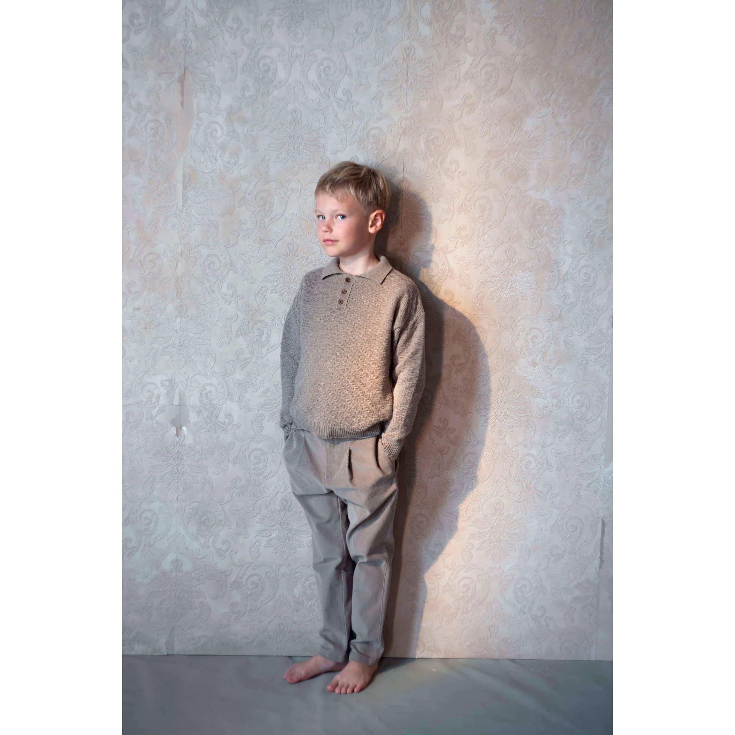 Popelin Camel Textured Knit Polo - Image 2