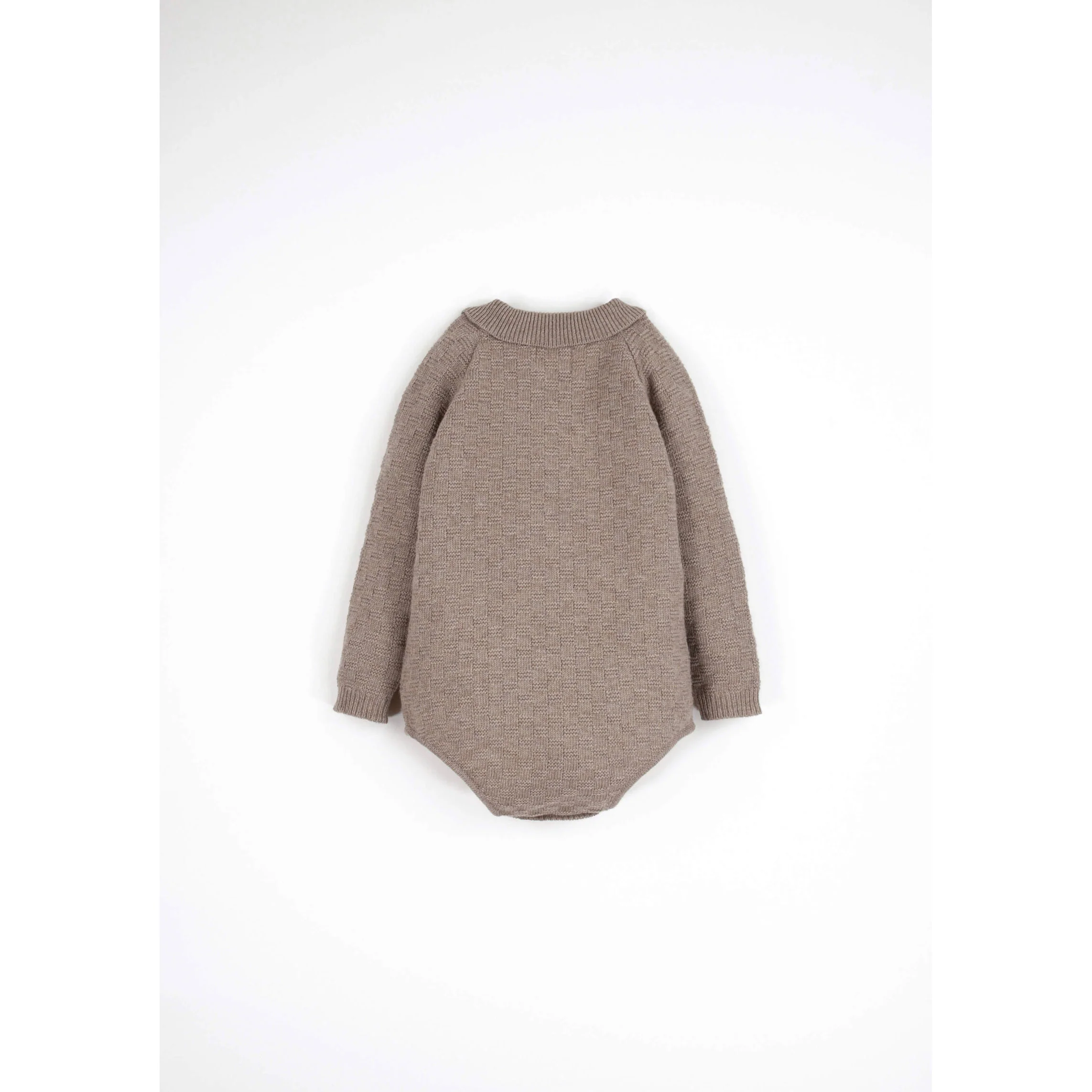 Popelin Camel Textured Knit Romper - Image 3