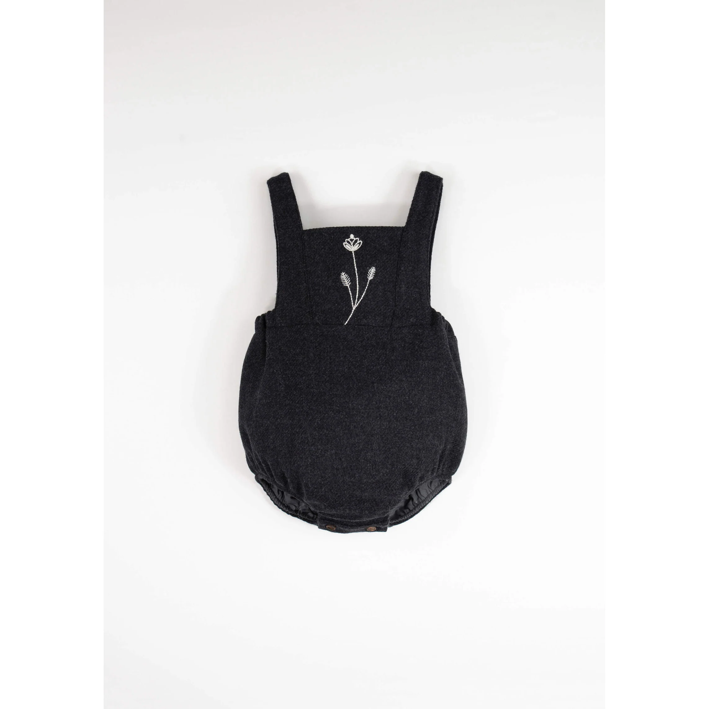 Popelin Dark Grey Wool Romper