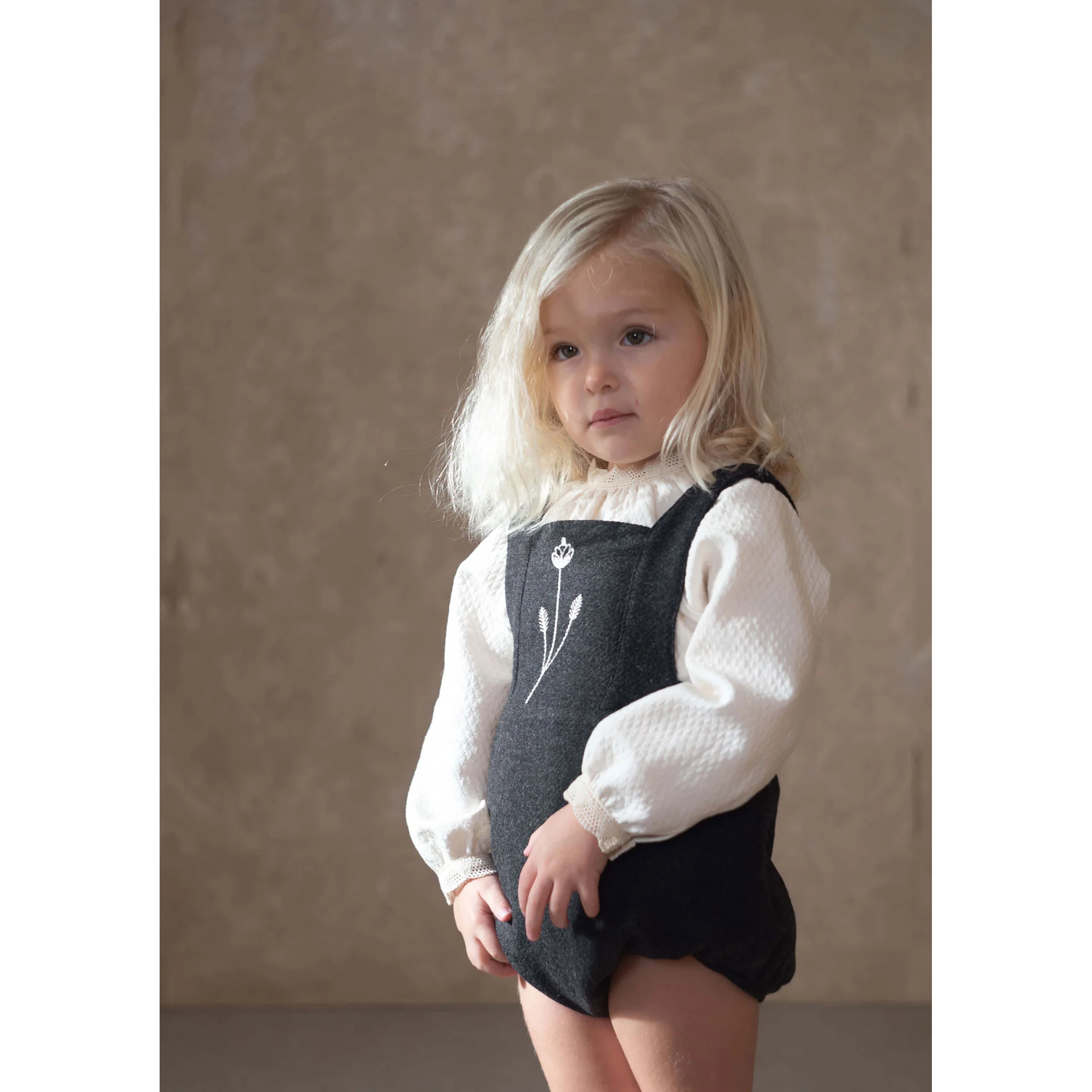 Popelin Dark Grey Wool Romper - Image 2