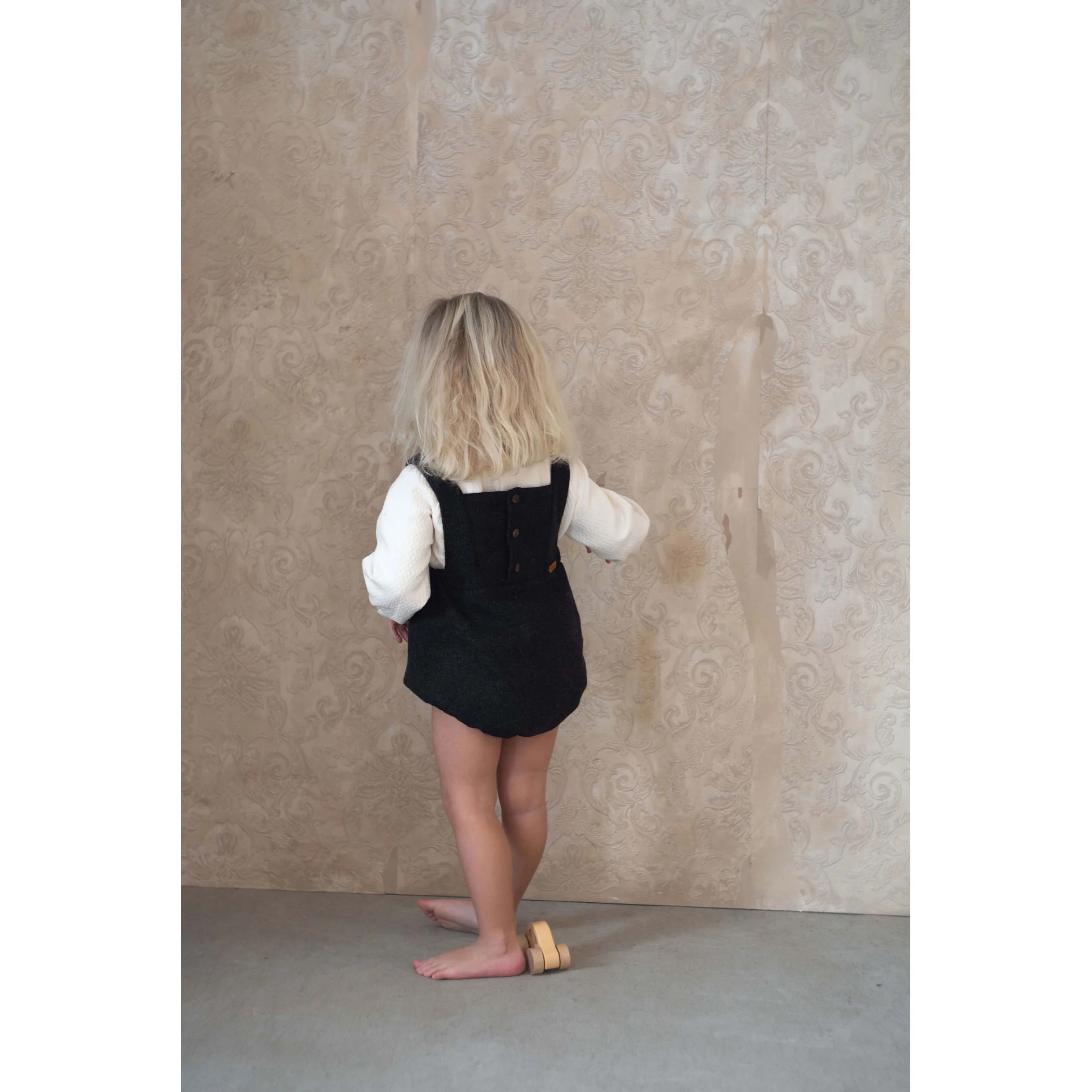 Popelin Dark Grey Wool Romper - Image 4