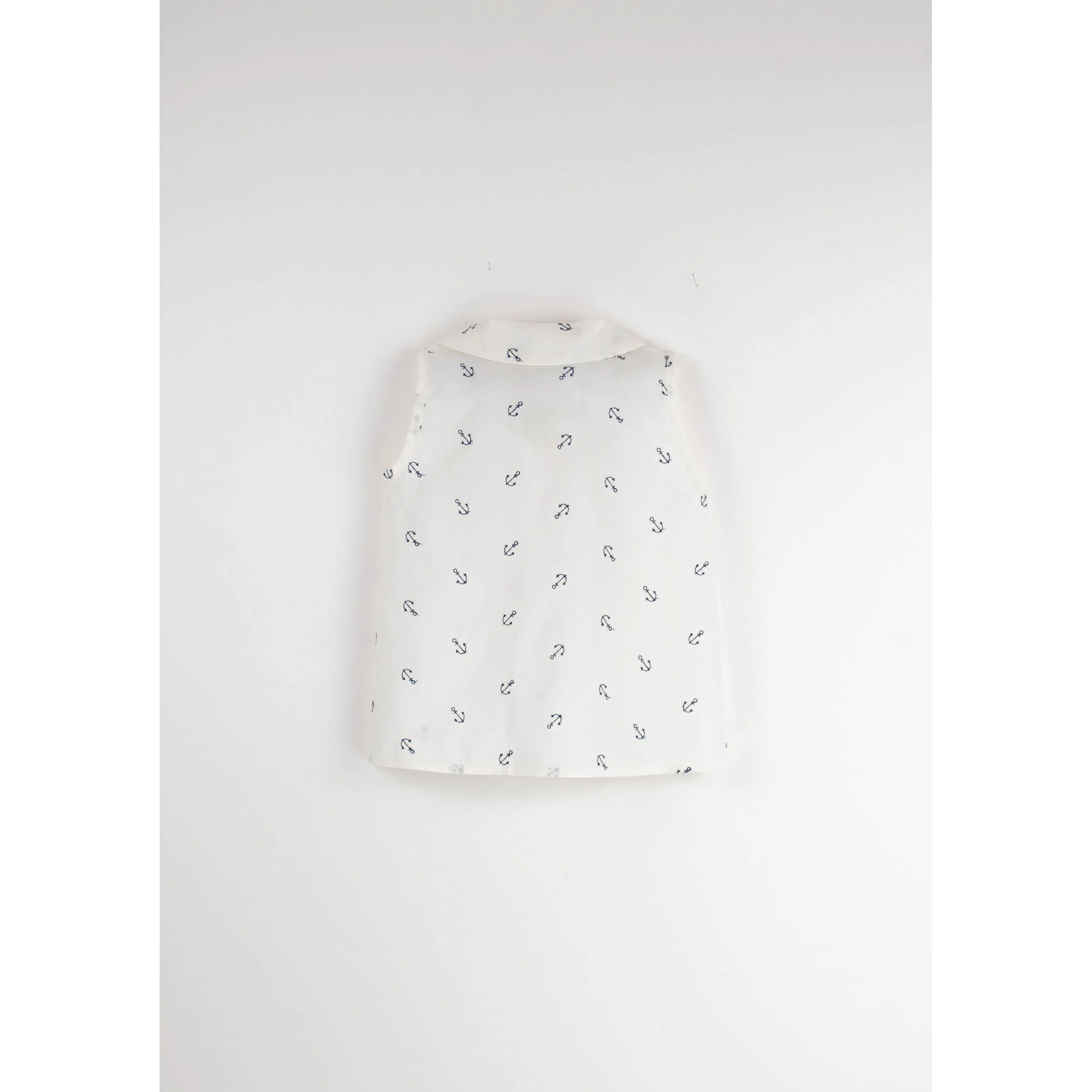 Popelin Embroidered Anchor Sleeveless Shirt - Image 2
