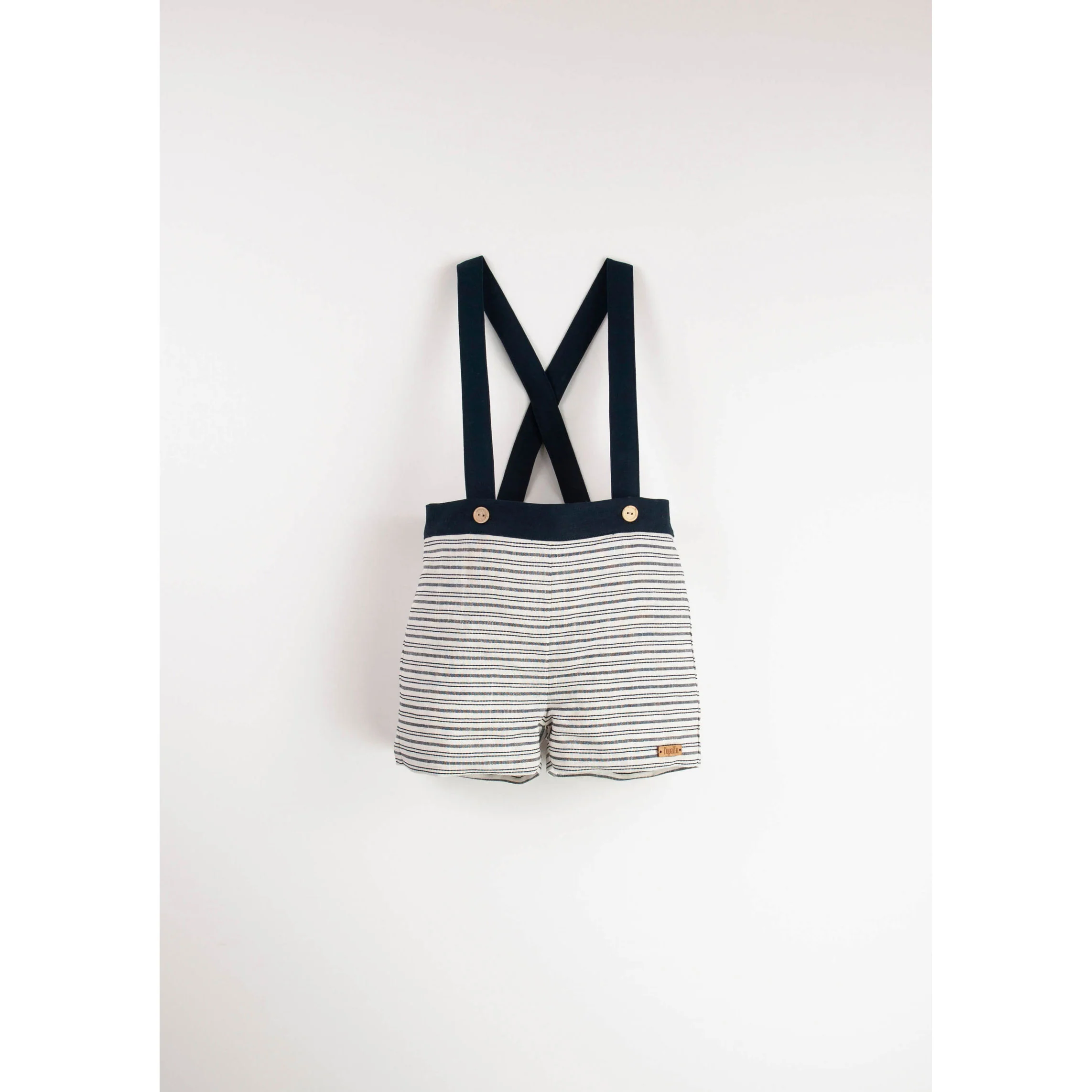 Popelin Embroidered Striped Strap Dungarees