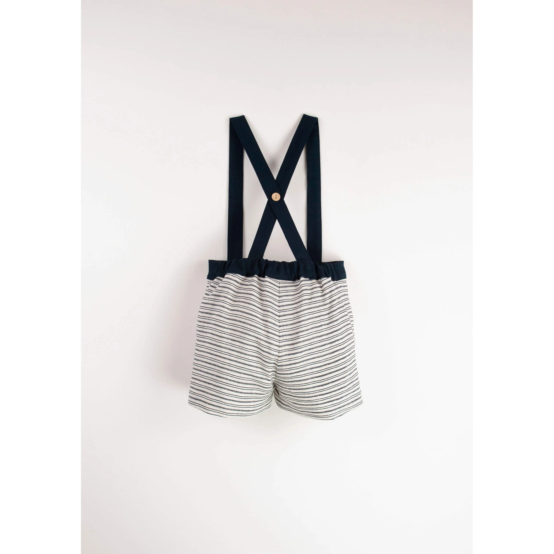 Popelin Embroidered Striped Strap Dungarees - Image 2
